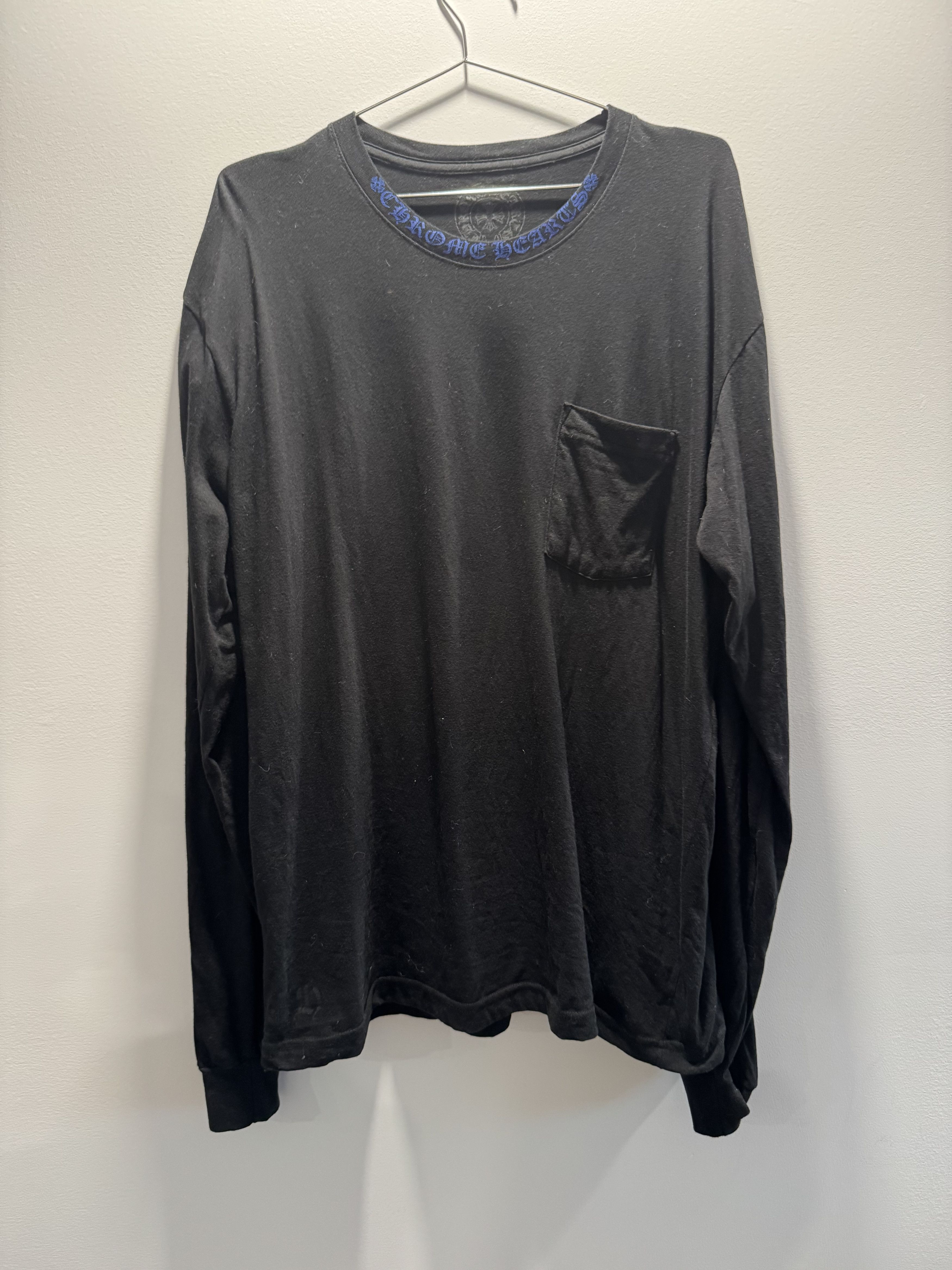 Chrome Hearts Chrome Hearts Blue Neck Spellout L/S Size US XL / EU 56 / 4 - 1 Thumbnail