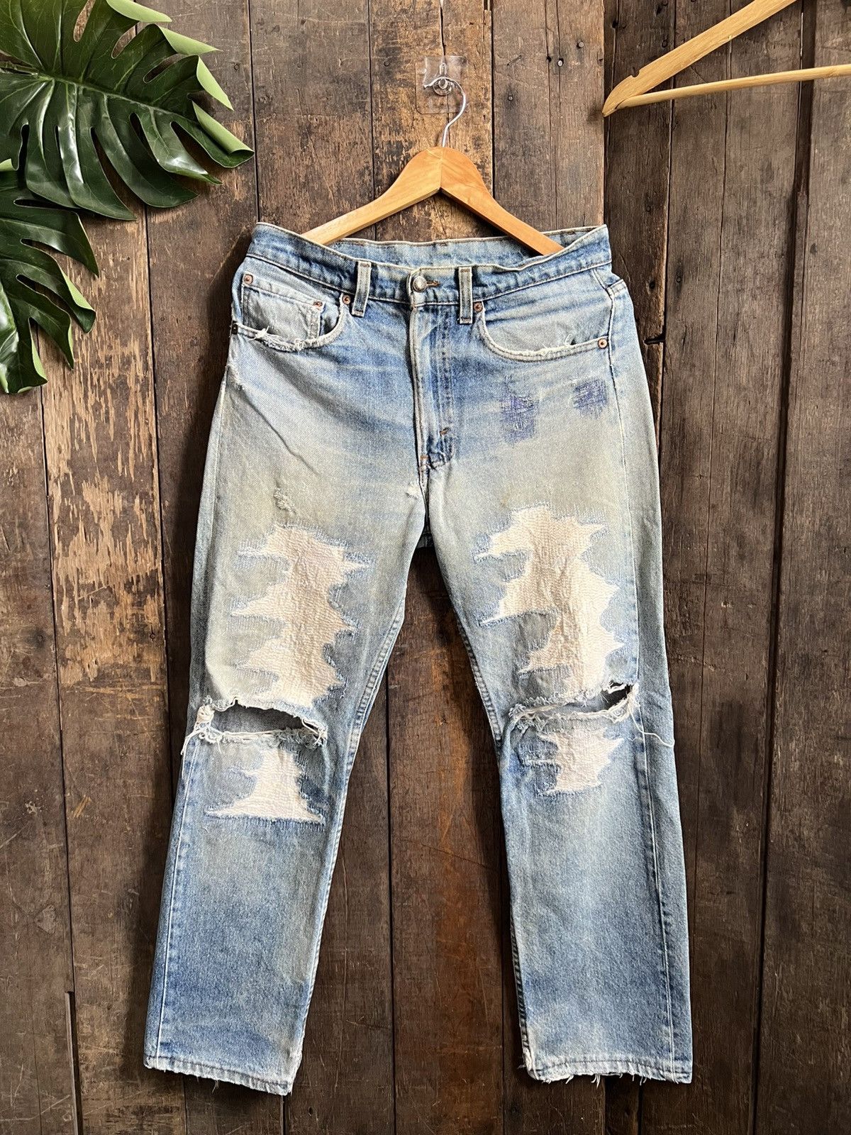 Levi's × Vintage Vintage Levis 505 Distressed Denim Jeans Size US 32 / EU 48 - 1 Thumbnail