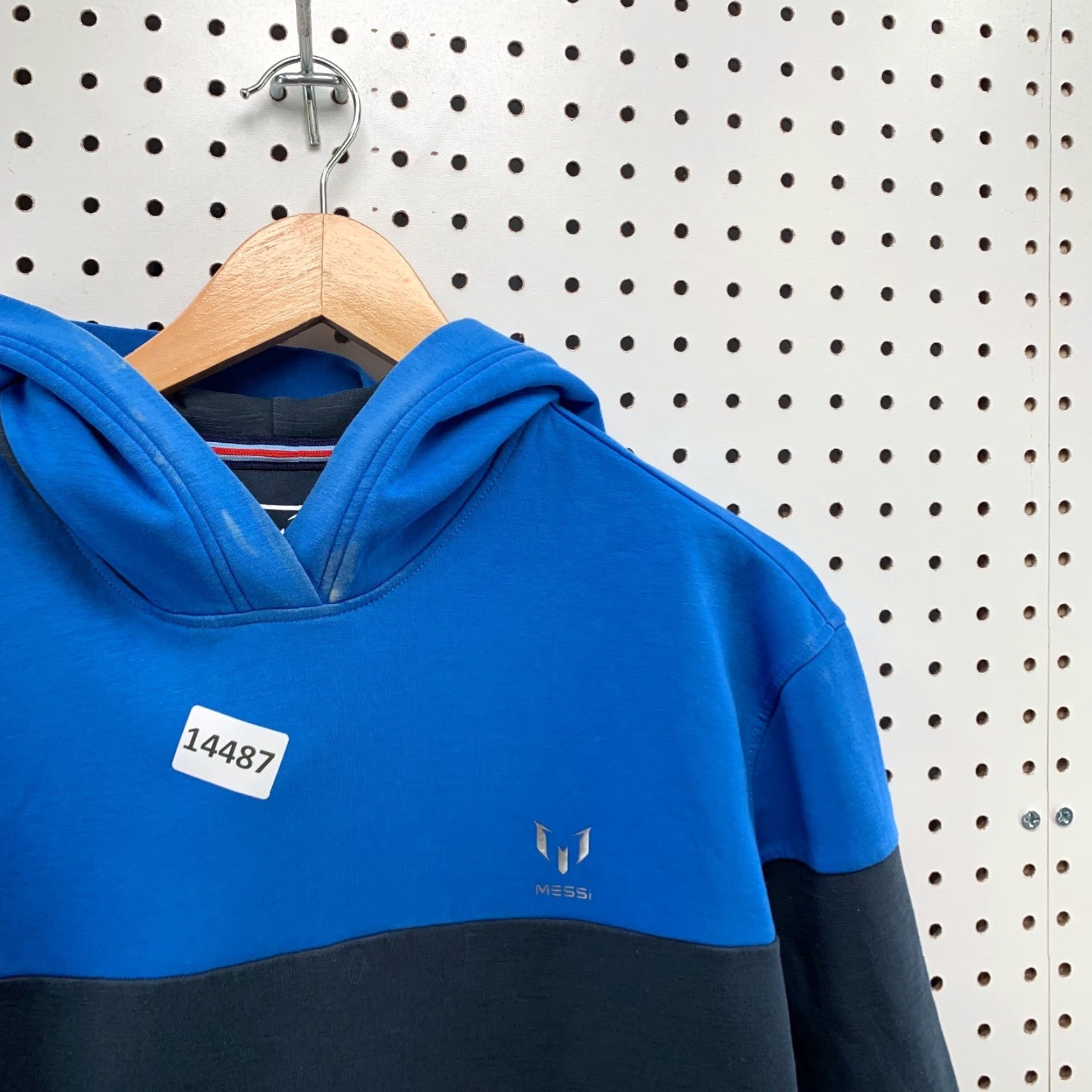 Vintage Messi Hoodie Shirt Long Sleeve Blue Hooded Sweatshirt Size S Mens Regular Pullover Cotton Polyester Fleece Zipper Size US S / EU 44-46 / 1 - 6 Thumbnail