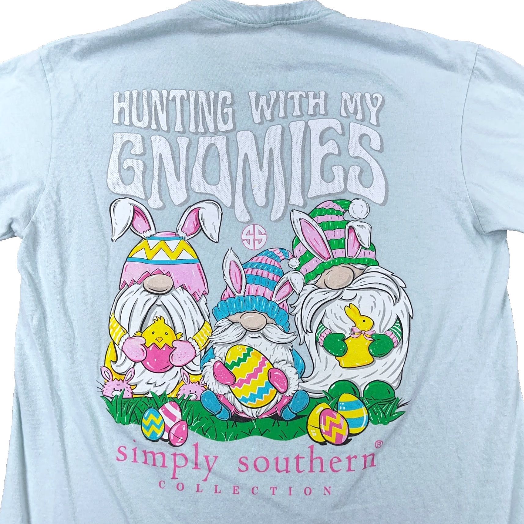 Vintage VINTAGE Simply Southern Shirt Women Medium Light Blue Tee Easter Egg Nome Chick Size M / US 6-8 / IT 42-44 - 3 Thumbnail