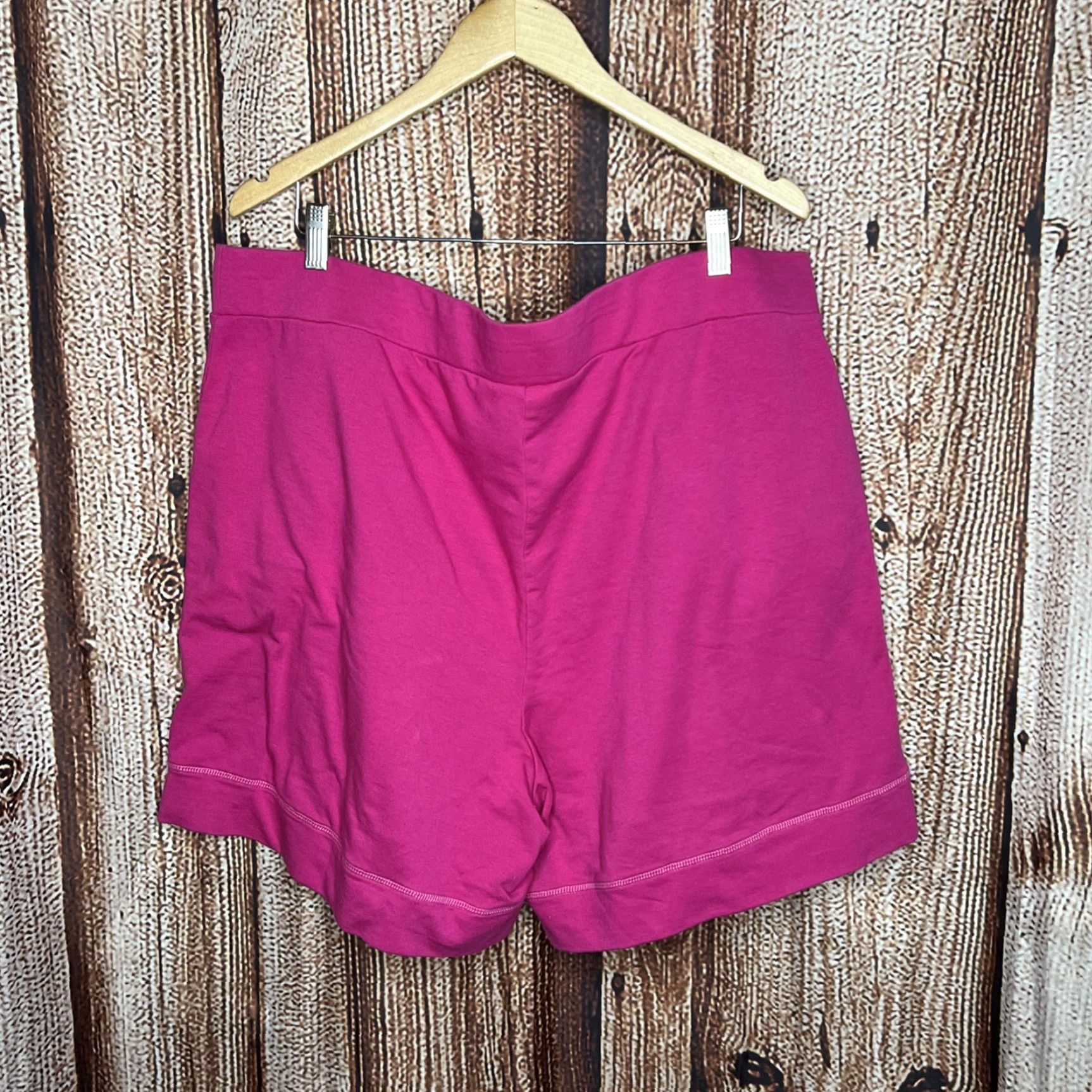 Vintage LOGO Lounge by Lori Goldstein Womens Shorts Pink 1X Plus Cotton Blend High Rise Flat Front Pull On Solid Casual Womens Size 40" / US 18 - 3 Thumbnail
