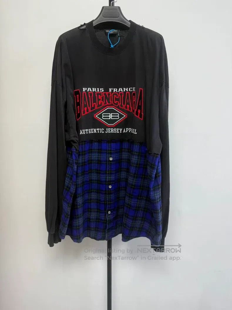 Balenciaga Balenciaga Patchwork Plaid Alphabet Printed Single Breaste Size US L / EU 52-54 / 3 - 1 Thumbnail