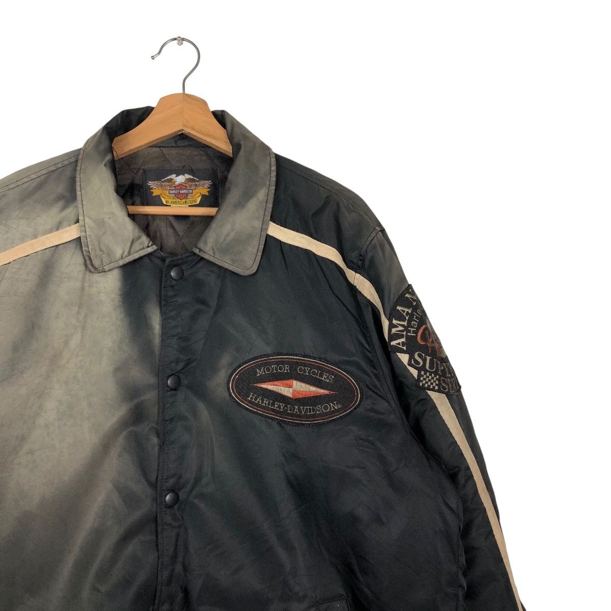 Harley Davidson × Vintage Vintage Bomber Racing Biker Jacket Harley Davidson SunFaded Size US L / EU 52-54 / 3 - 8 Thumbnail