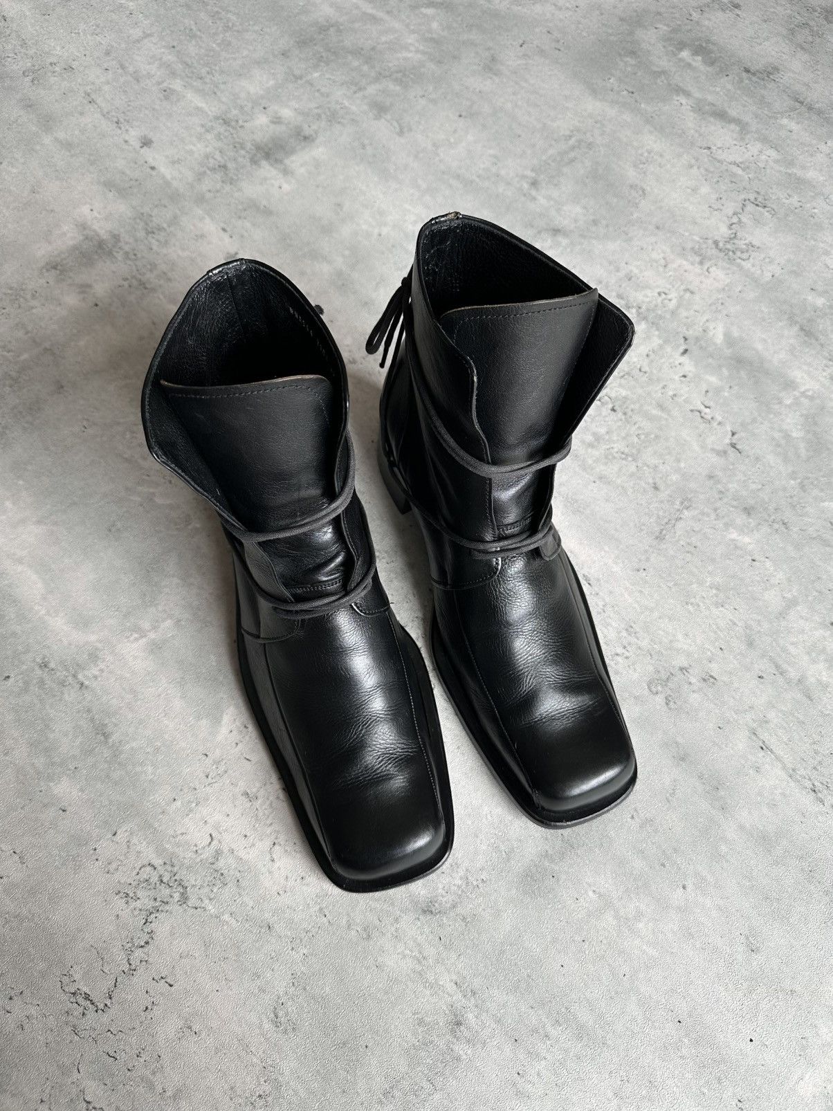 WHOOP-DE-DOO LACE THROUGH HEEL LEATHER BOOTS