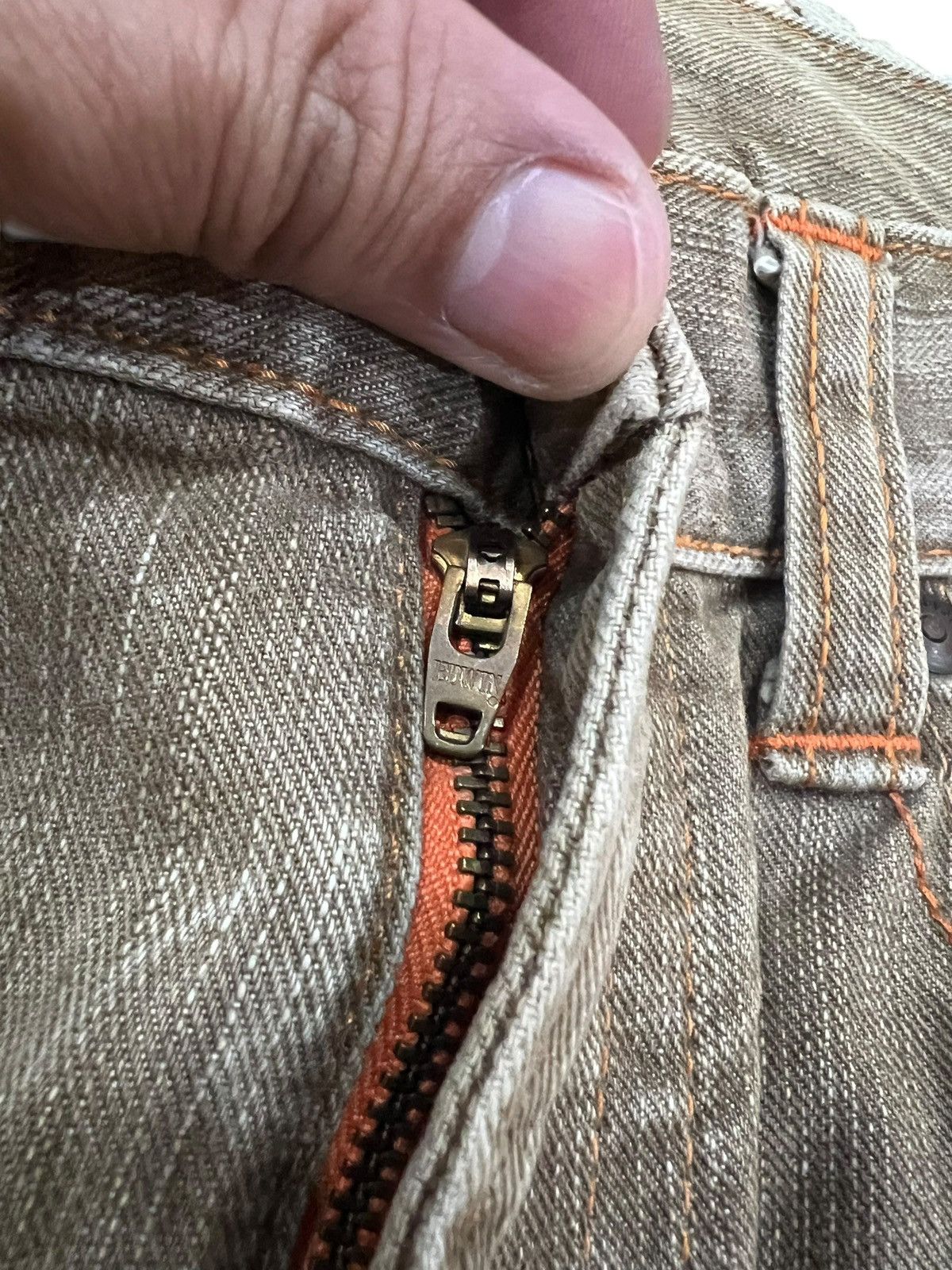 Edwin 💥Flare💥Vintage Edwin Exclusive Design Brown Faded Denim Jean Size US 32 / EU 48 - 11 Thumbnail