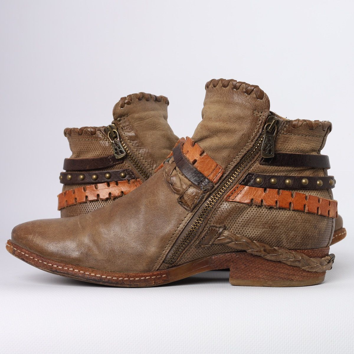 A.S.98 A.S.98 Airstep As 98 Leather Ankle Boots Straps Belt Shoes Size US 10 / IT 40 - 9 Thumbnail