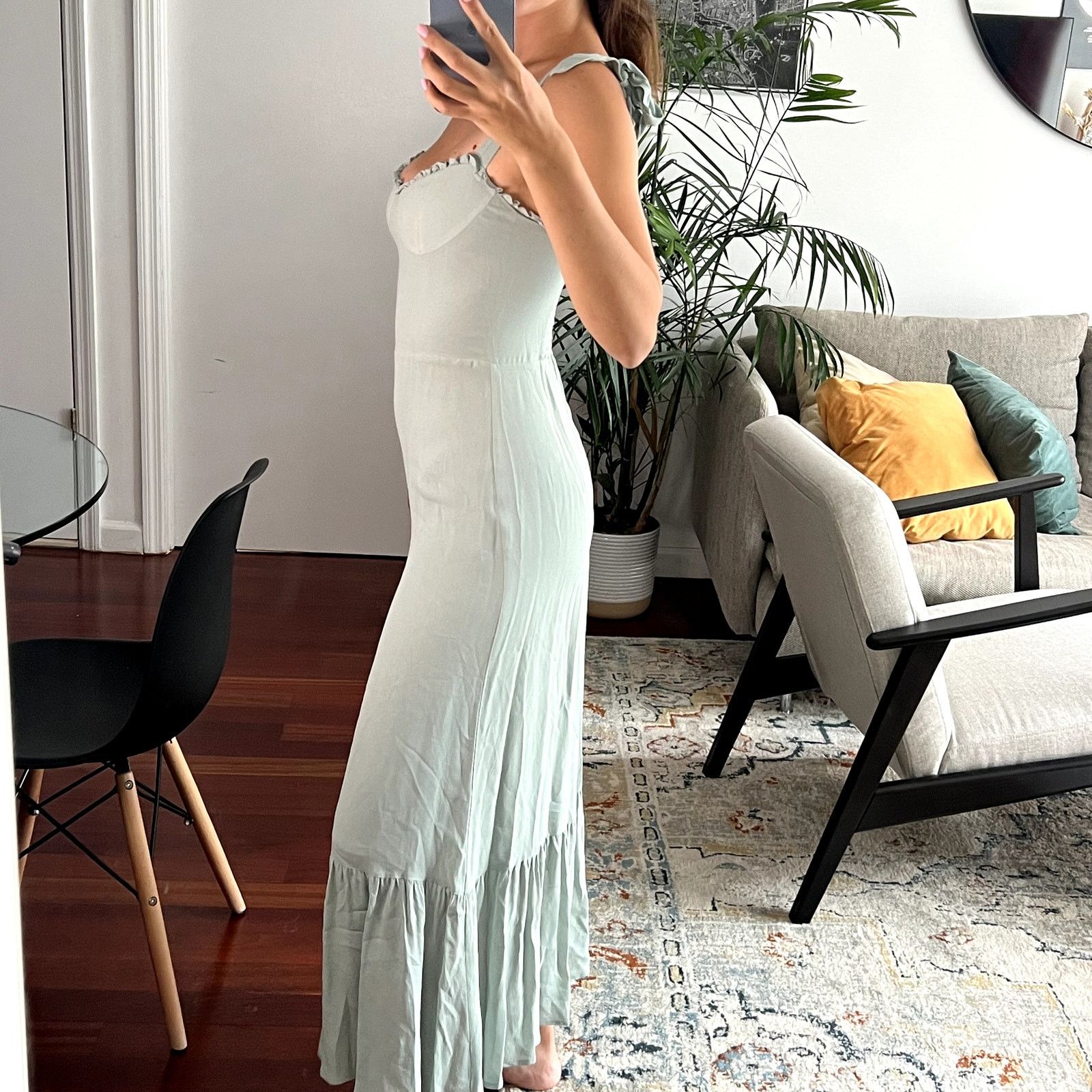 Reformation Reformation Nikita dress midi size 2 Celadon green Size XS / US 0-2 / IT 36-38 - 3 Thumbnail