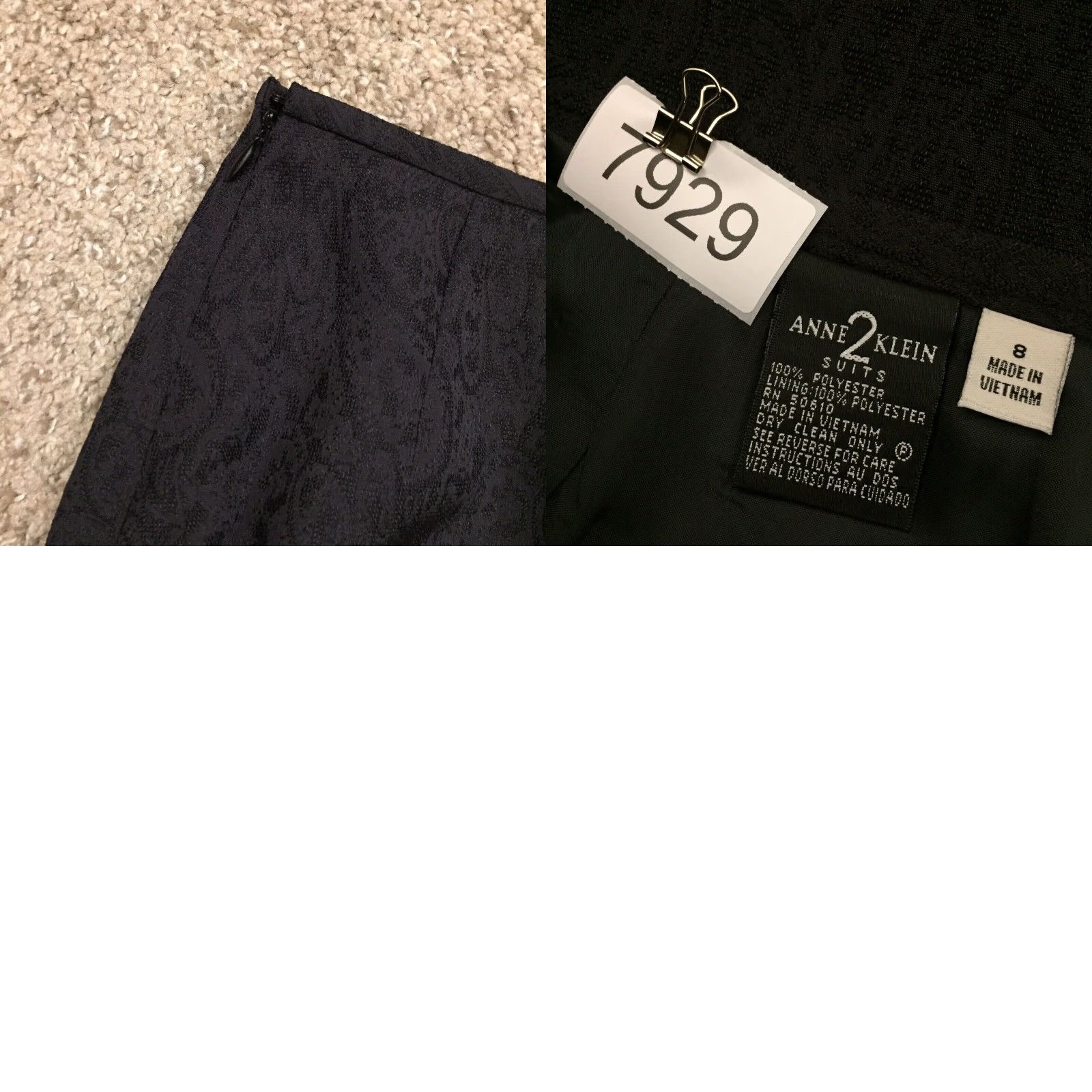 Anne Klein Anne Klein Skirt Women Knee Length High Waist Black Paisley Lined Side Slit Size 8 Pencil Straight | Regular Rise Ul Size 30" / US 8 / IT 44 - 8 Thumbnail
