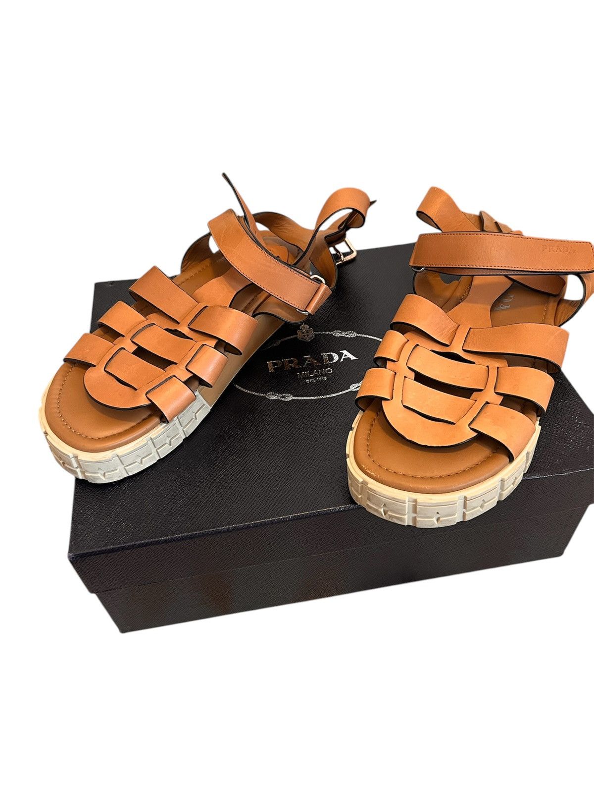 Prada Gently Used Prada Mens Gladiator Sandal Platform Size US 8 / EU 41 - 1 Thumbnail