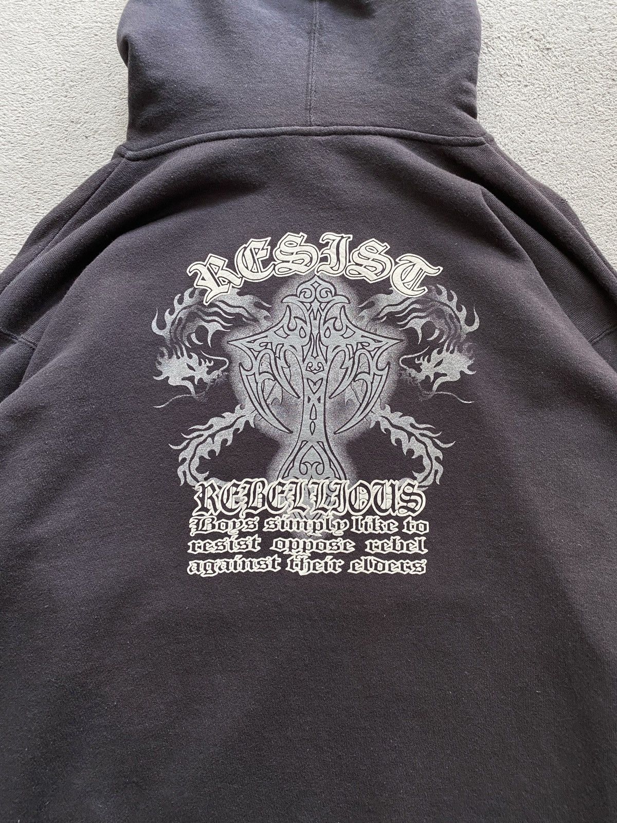 Beauty Beast × Japanese Brand × Vintage Beaumere Cross Poem Sun Faded Hoodie Ifsixwasnine Style Size US L / EU 52-54 / 3 - 4 Thumbnail