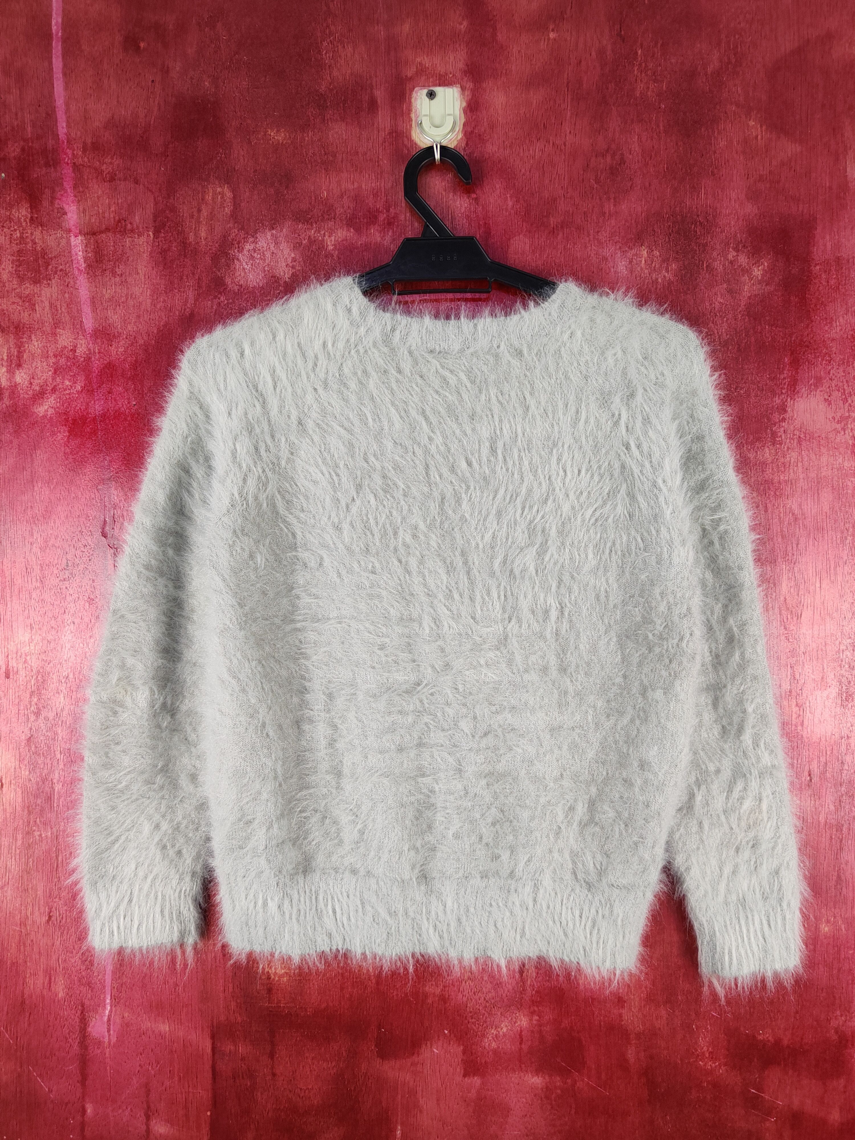 Vintage KBF Gray Shag Shaggy Fur Mohair Knitwear #S2095 Size XS / US 0-2 / IT 36-38 - 7 Thumbnail