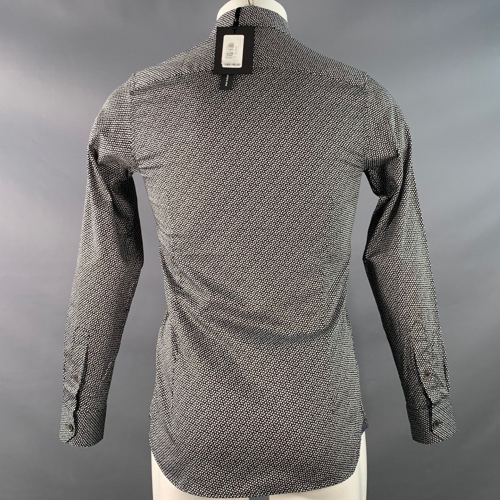 Ted Baker Blolet Black White Leaves Cotton Spread Collar Long Sleeve Size US S / EU 44-46 / 1 - 4 Thumbnail
