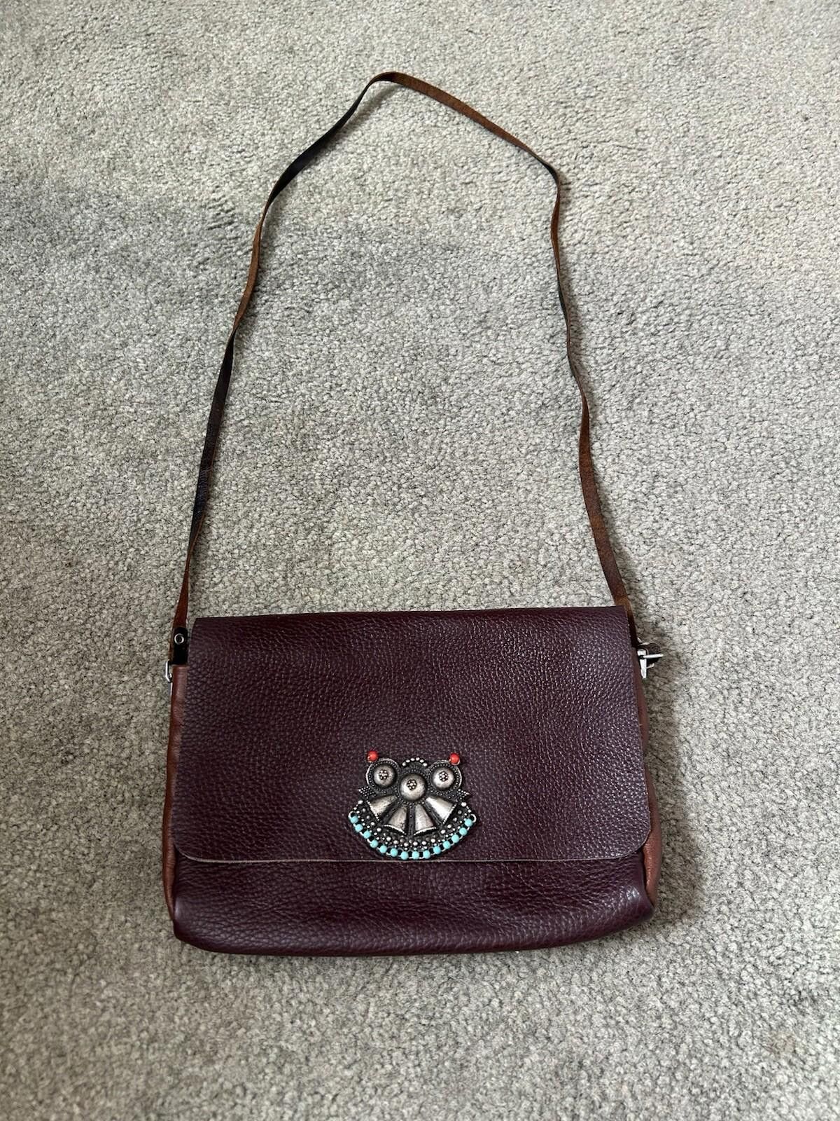 The Unbranded Brand Leather Travel Shoulder Bag Bead Buckle Hippie Boho Vintage Size ONE SIZE - 1 Thumbnail