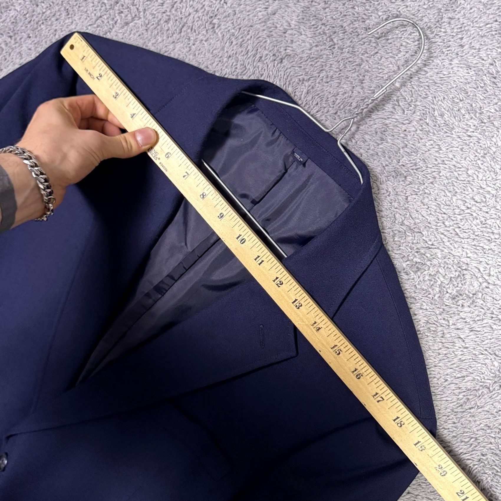 J.Crew J.Crew Blazer Mens 44R Wool University Slim Notch Lapel Two-Button Single-Breasted Business Casual Blue Regular 44R AZ830 Size 44R - 6 Thumbnail