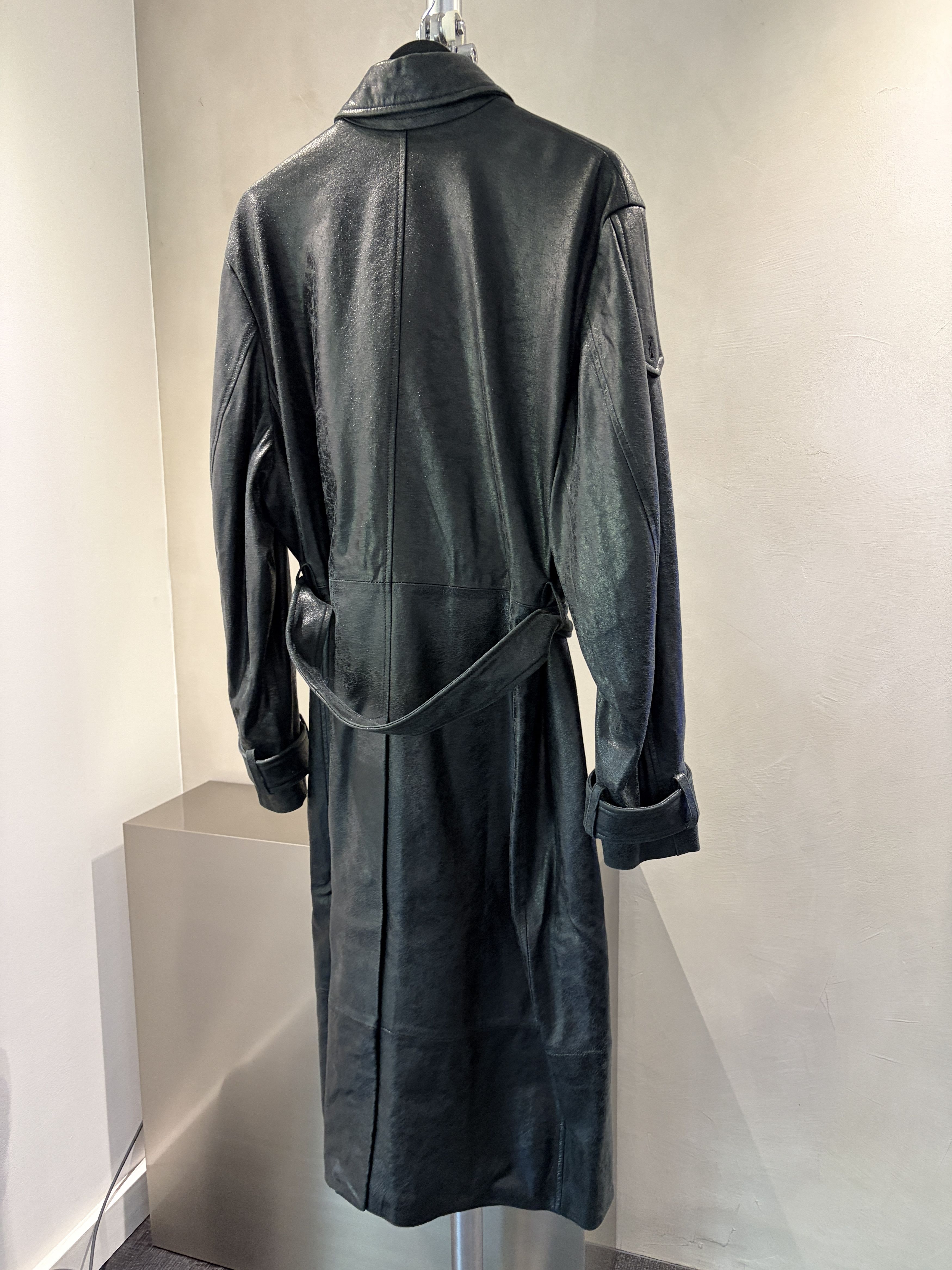 424 424 Paper Effect Distressed Leather Trench Coat Size US S / EU 44-46 / 1 - 10 Thumbnail