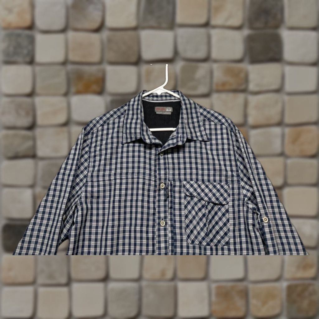 Wrangler Wrangler Outdoor Reg Fit Button Shirt Mens M Blue Plaid Vented Pockets 1-7" Zip Size US M / EU 48-50 / 2 - 1 Thumbnail
