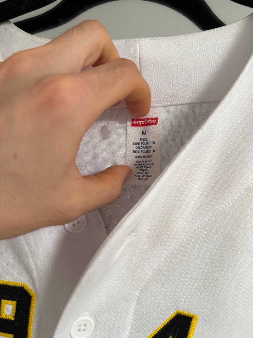 Supreme Supreme Alpha Omega Baseball Jersey size M white Size US M / EU 48-50 / 2 - 2 Thumbnail