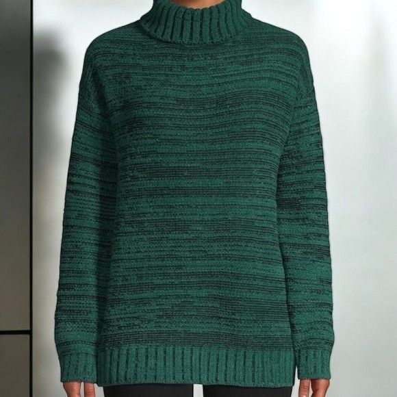 Bcbgmaxazria BCBGMaxAzria Green Textured Turtleneck Sweater NEW Large Size L / US 10 / IT 46 - 7 Thumbnail