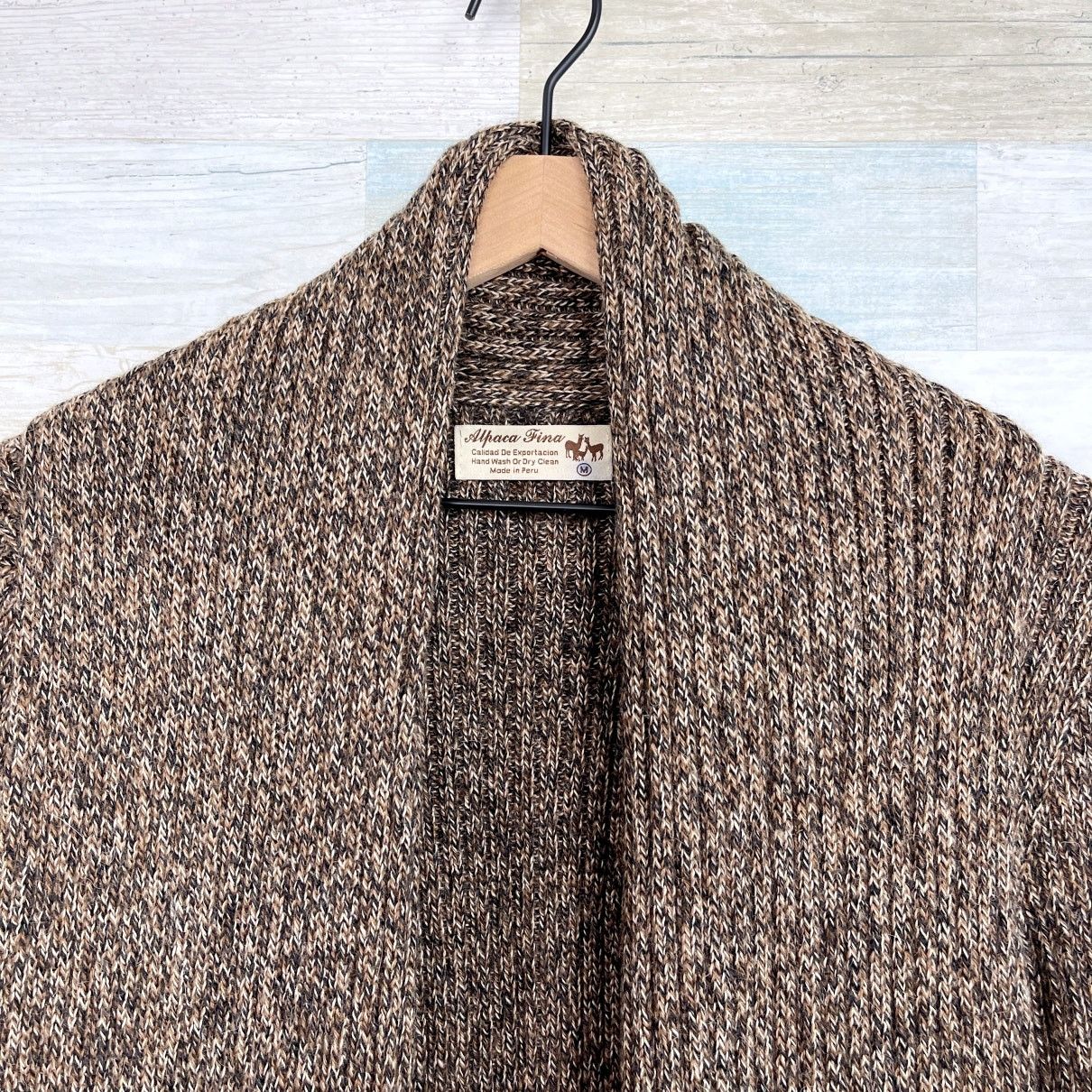 Other Alpaca Fina Chunky Ribbed Cardigan Sweater Brown Womens M Size M / US 6-8 / IT 42-44 - 2 Thumbnail