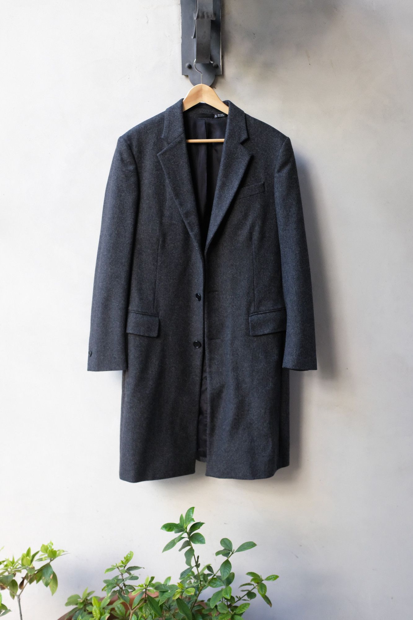 Blk Dnm Blk Dnm Grey Wool Overcoat Size US M / EU 48-50 / 2 - 1 Thumbnail