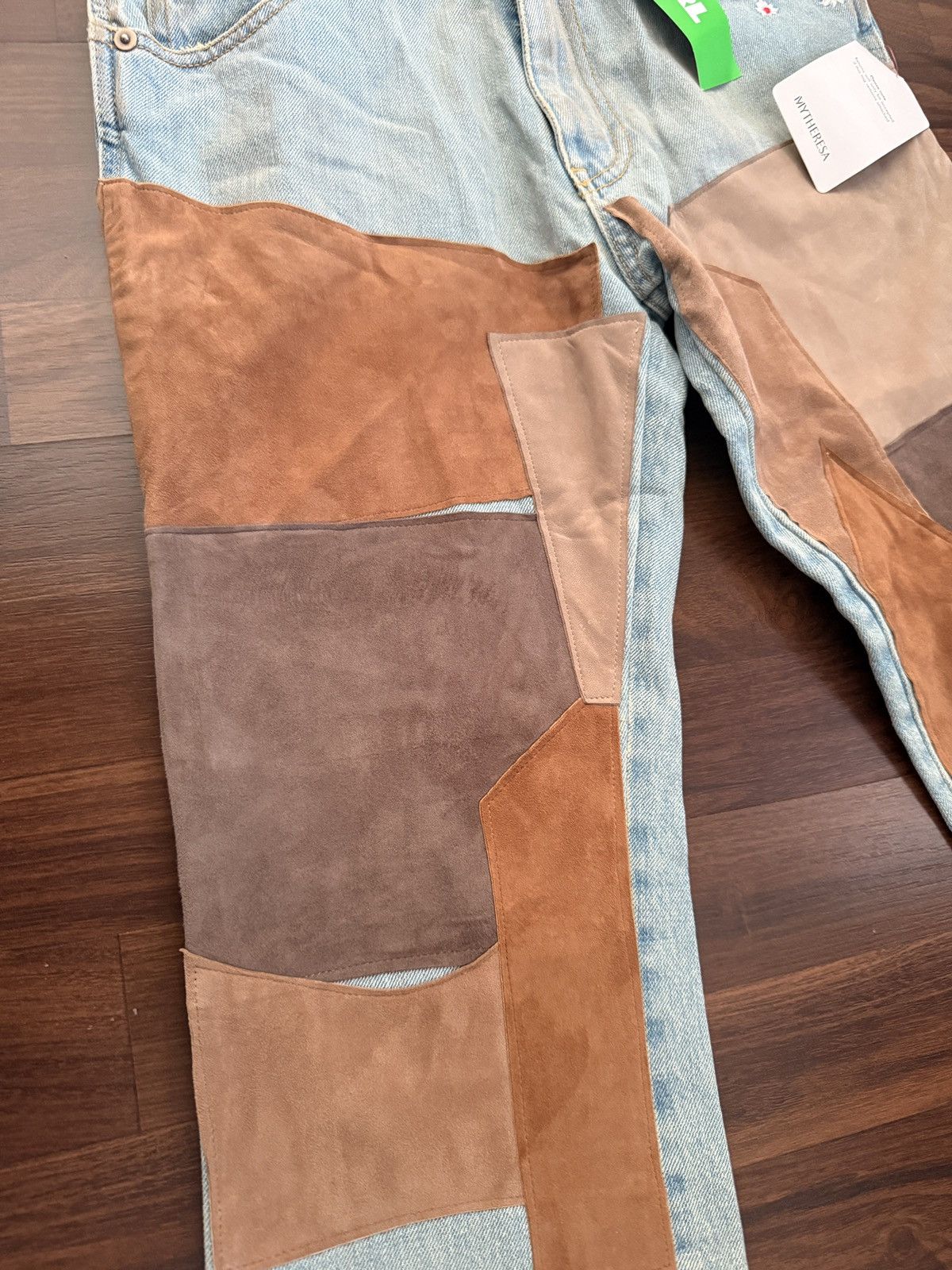 ERL ERL Leather Patchwork Jeans Size US 29 - 3 Thumbnail