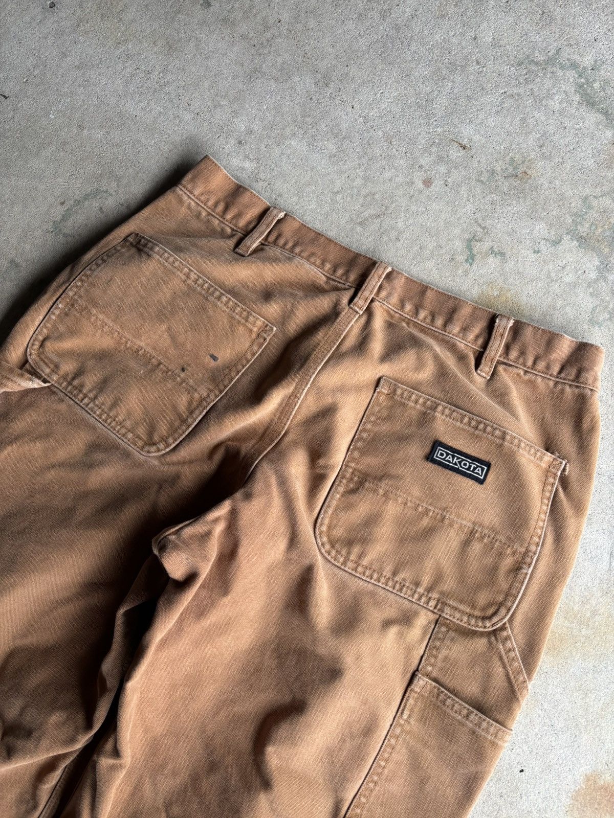 Other Vintage Dakotas Boxy Beige Distressed Double Knee Workpants Size US 32 / EU 48 - 6 Thumbnail