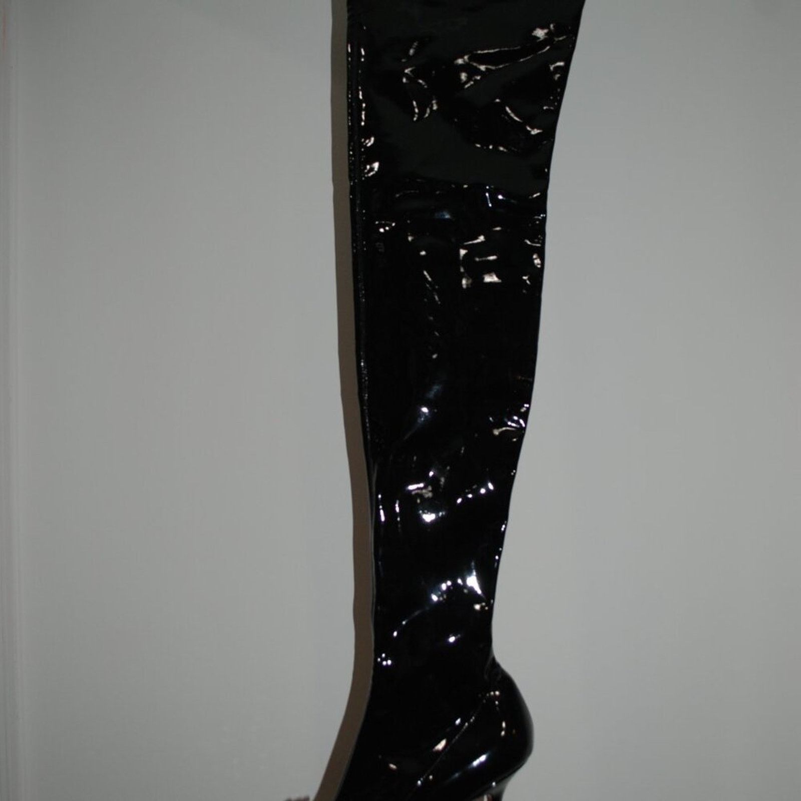 Amina Muaddi AMINA MUADDI Begum Latex Over-the-Knee Boots Size 40 Size US 10 / IT 40 - 10 Thumbnail