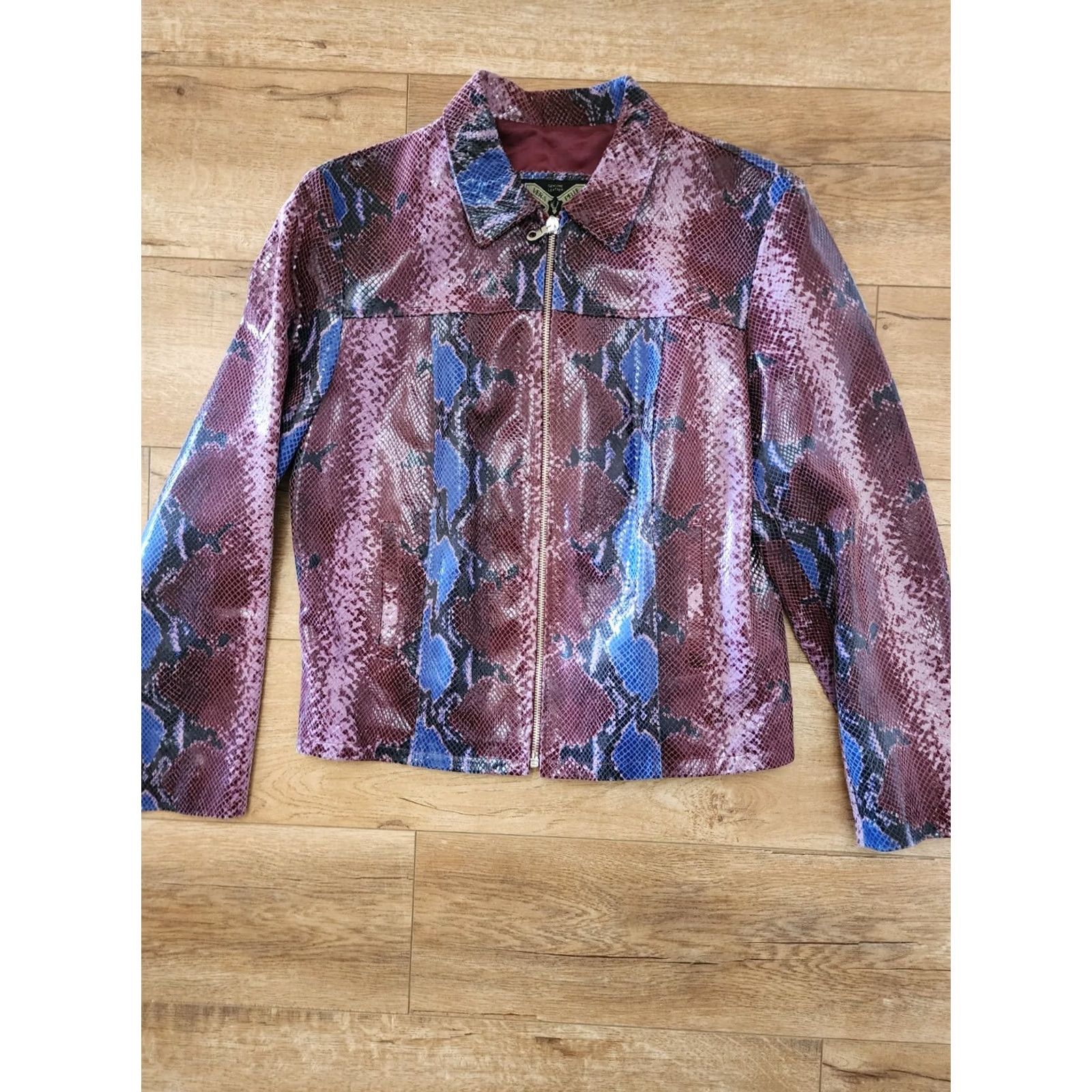 Vera Pelle Vera Pelle Snakeskin Leather Jacket Women M Multicolor Python Slim Short Zip Italy Made Size M / US 6-8 / IT 42-44 - 3 Thumbnail