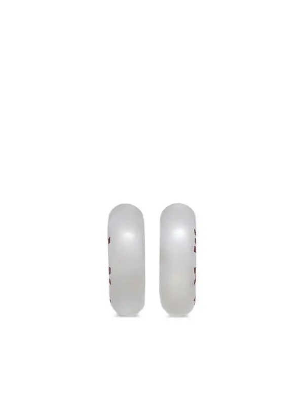 Marni o1w1db11125 Size:OS/Logo-Embellished Hoop Earrings in Silver Size ONE SIZE - 2 Thumbnail