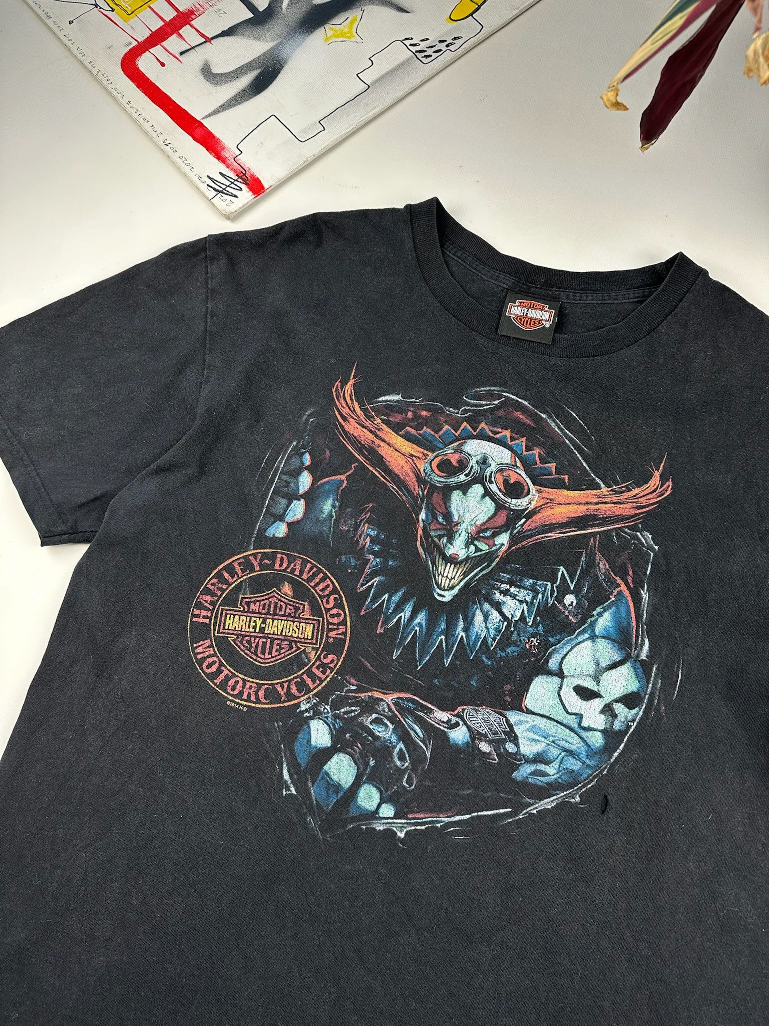 Harley Davidson VINTAGE Harley Davidson Clown T-Shirt Size US L / EU 52-54 / 3 - 5 Thumbnail