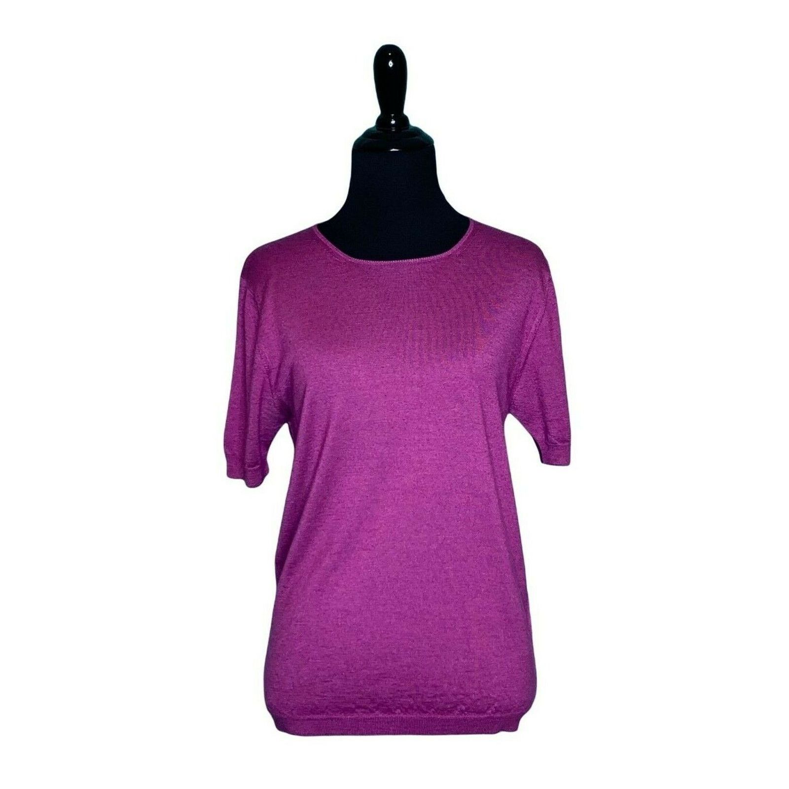 Cruciani Cruciani Fuchsia short sleeves sweater top size small Size S / US 4 / IT 40 - 1 Thumbnail