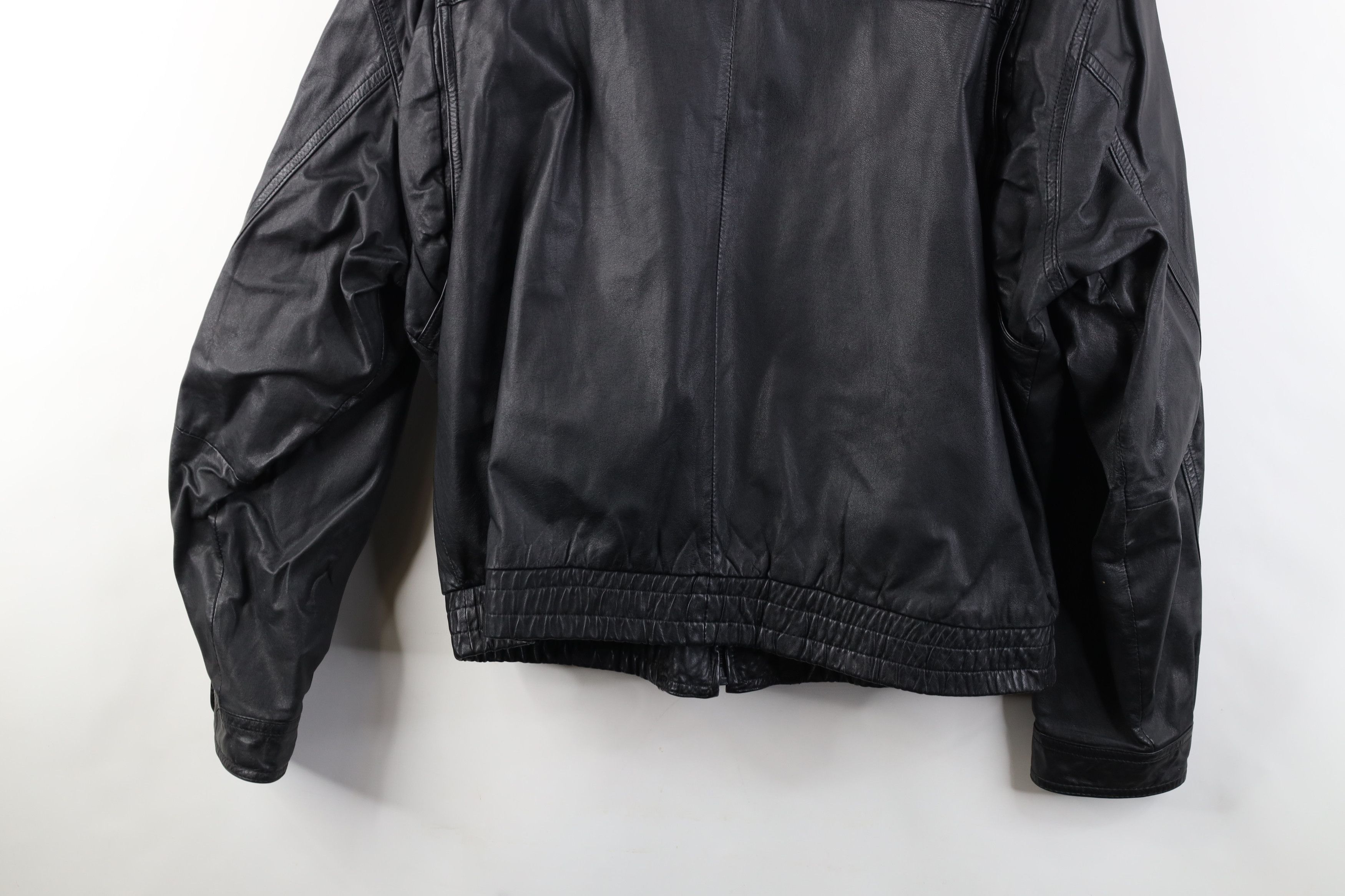 Vintage Vintage 90s Streetwear Full Zip Bomber Jacket Coat Black Size US XXL / EU 58 / 5 - 16 Thumbnail