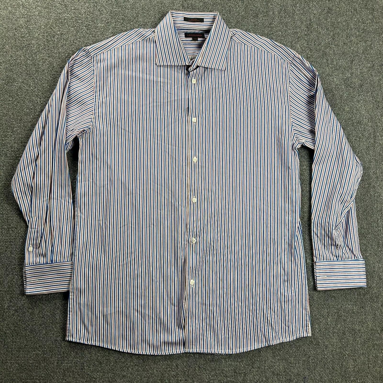 Other Leonardi Shirt Mens XL Button Up French Cuff Cotton Adults Size US XL / EU 56 / 4 - 1 Thumbnail