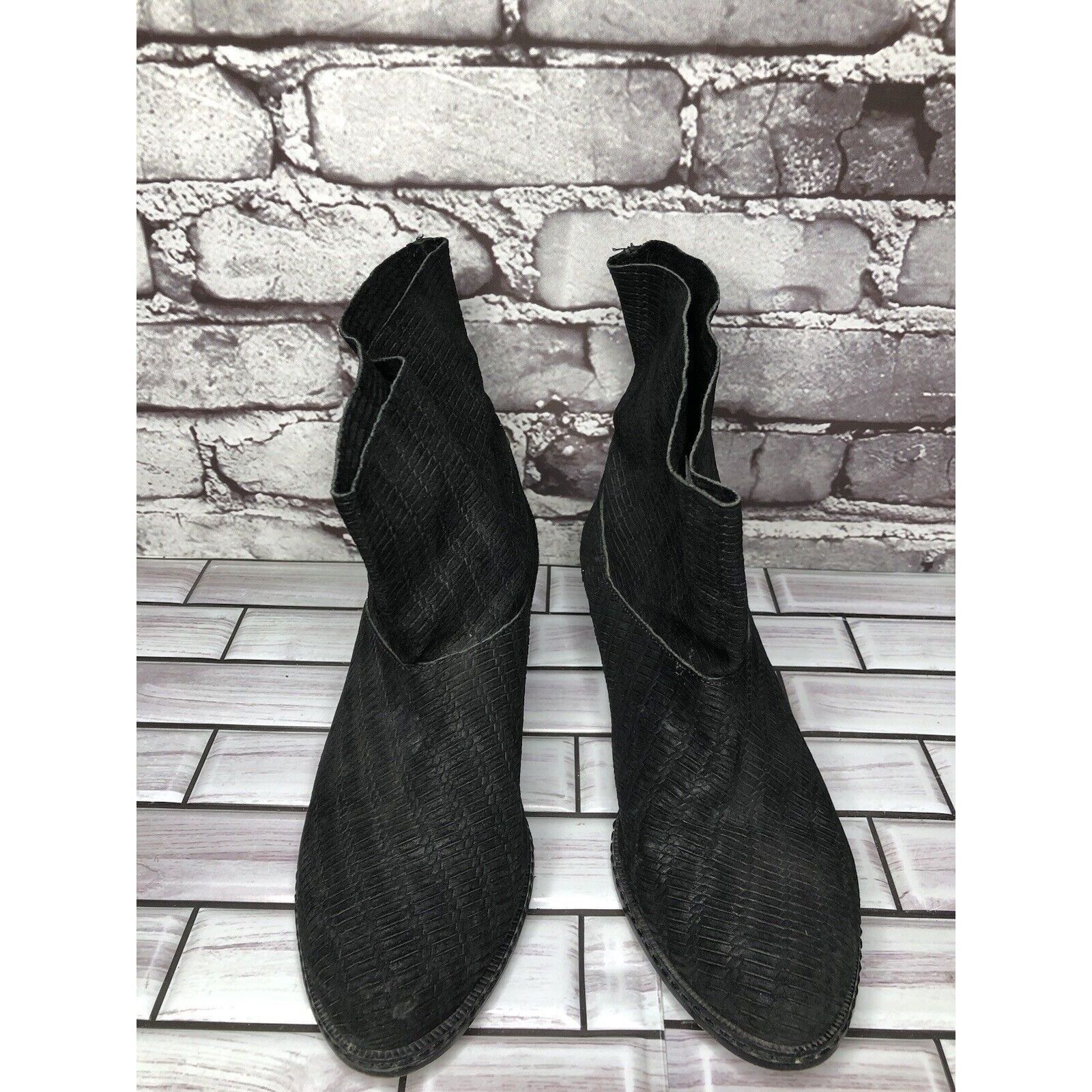 Joe's Joe's Black Suede Leather Western Casual Pull On Heel Boots Size US 7 / IT 37 - 17 Thumbnail