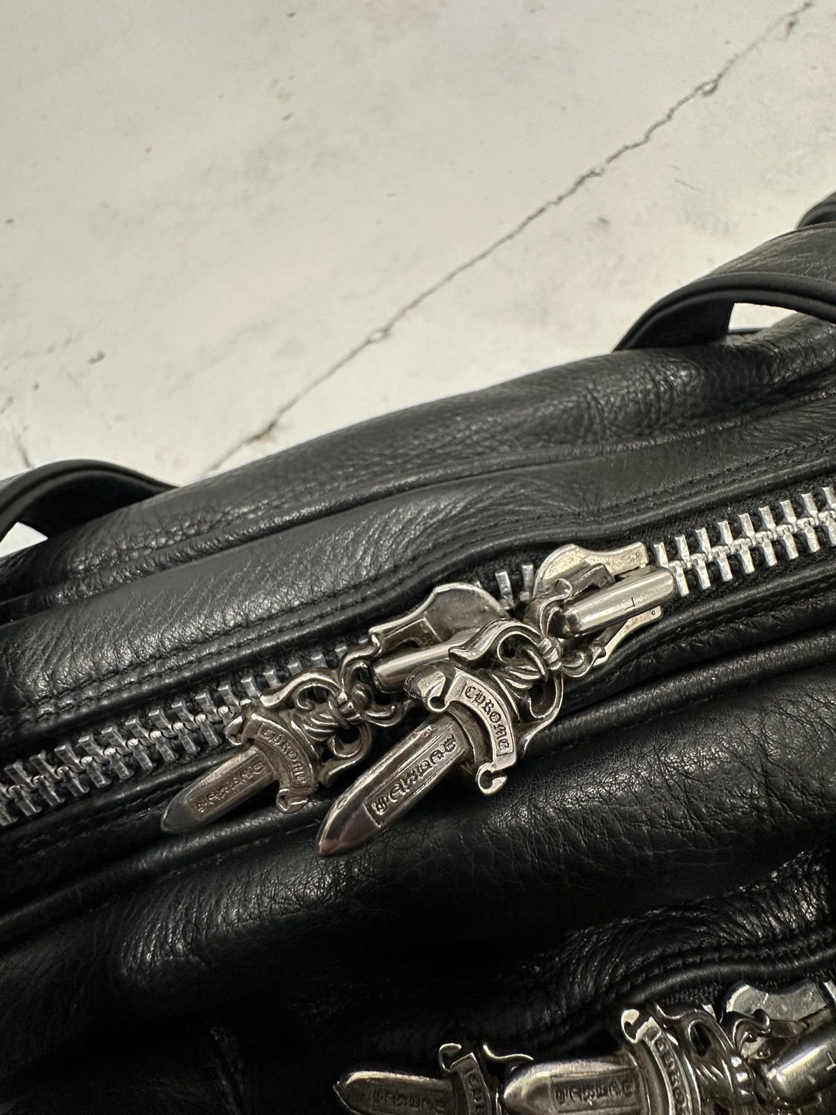 Chrome Hearts Chrome Hearts Fleur Silver Leather Patch Diaper Duffle Bag Size ONE SIZE - 15 Thumbnail