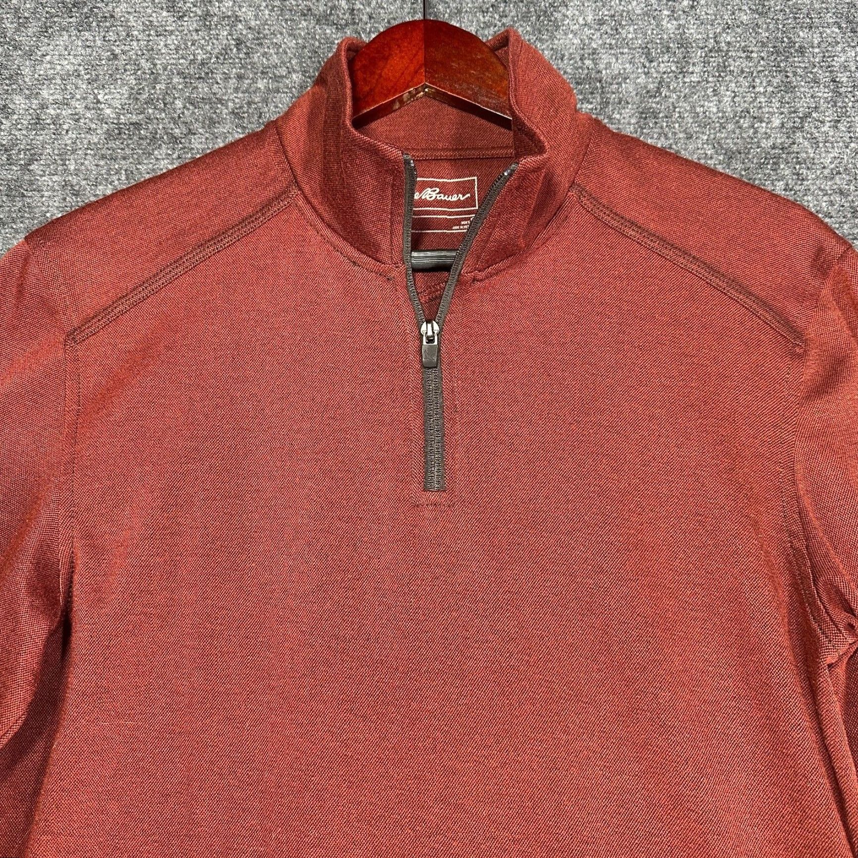 Eddie Bauer Eddie Bauer Shirt Mens Small Henley Rust Long Sleeve 1/4 Zip Pullover Tee FLAWS Size US S / EU 44-46 / 1 - 3 Thumbnail