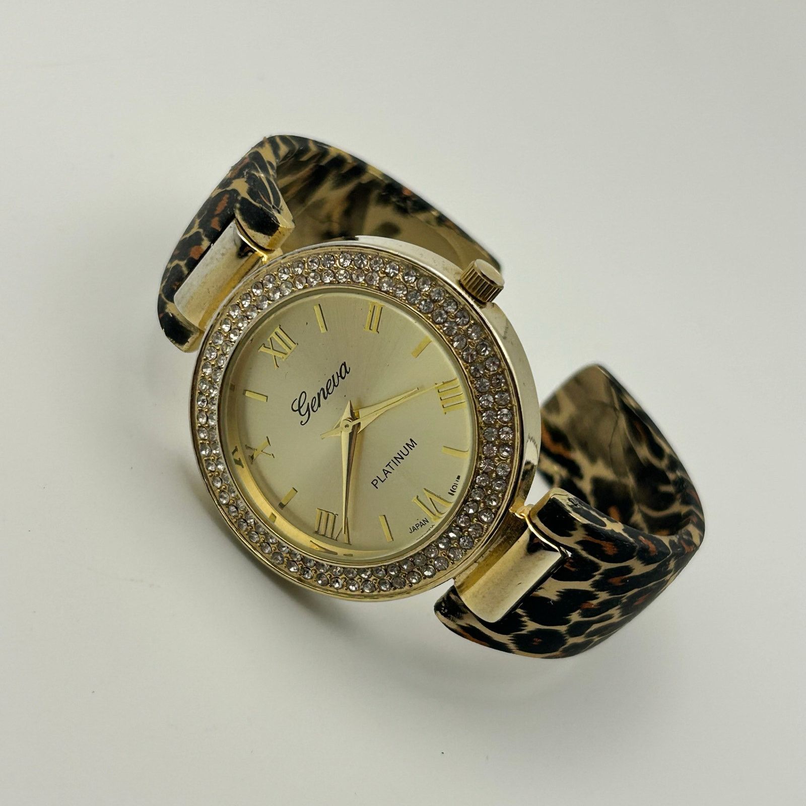 Geneva Geneva Platinum Women's Leopard Print Bangle Cuff Watch Size ONE SIZE - 4 Thumbnail