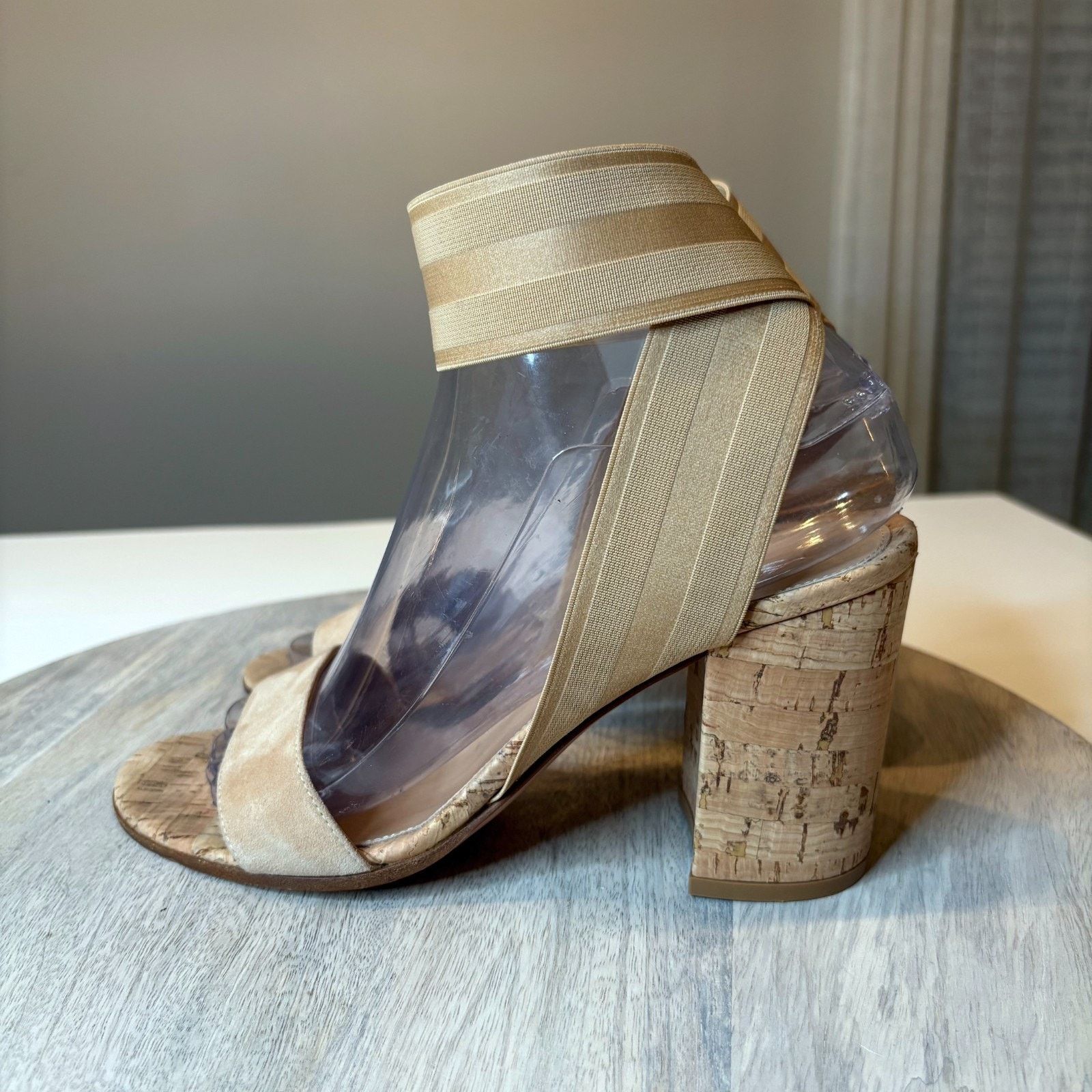 Gianvito Rossi Gianvito Rossi Suede Cork Sandals Strap Beige 38.5 US 8.5 Size US 8.5 / IT 38.5 - 2 Thumbnail