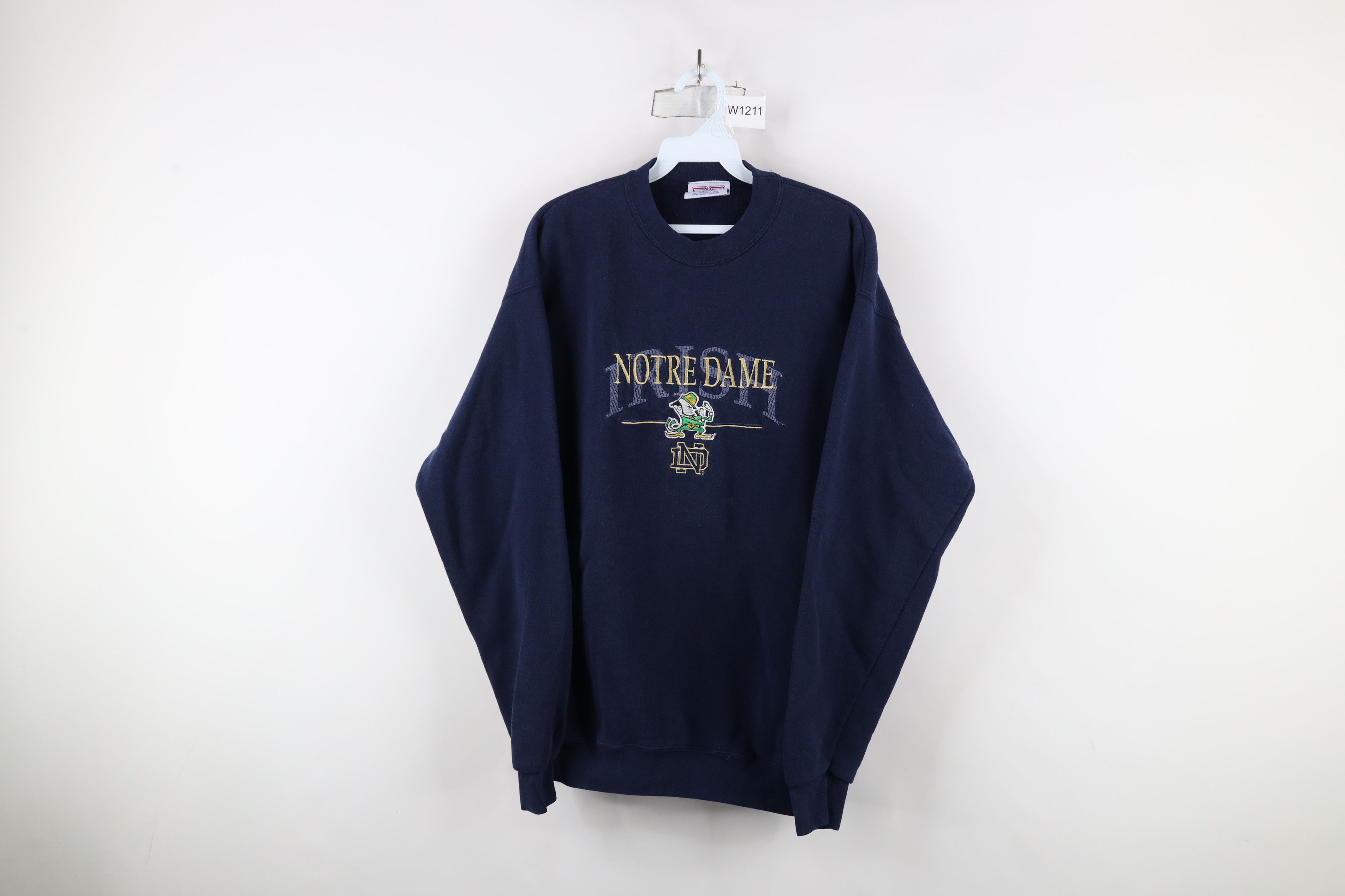 Vintage Vintage 90s Dame University Football Sweatshirt Blue USA Size US L / EU 52-54 / 3 - 1 Thumbnail