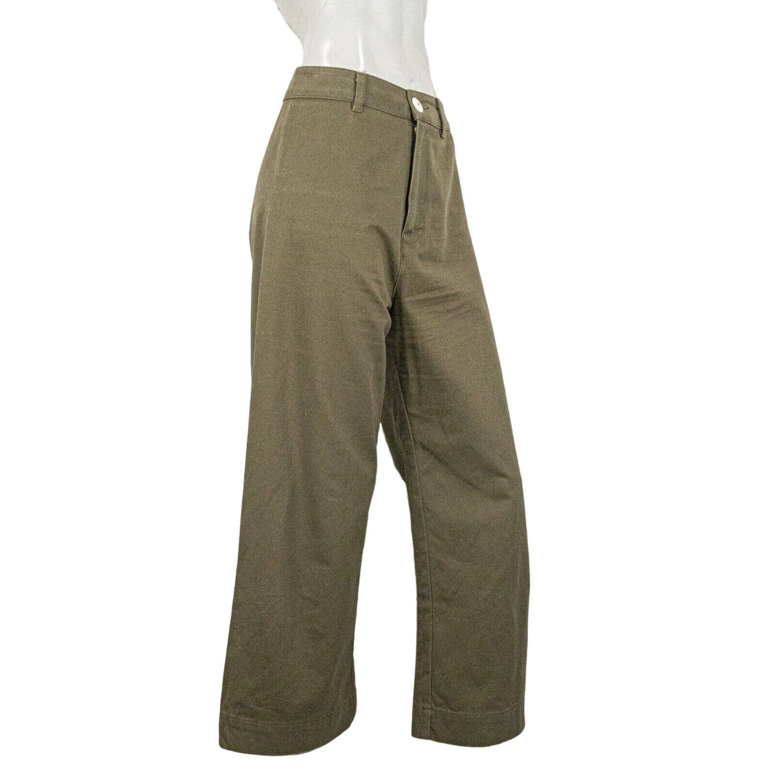 Staud STAUD Women's Wide Leg Crop Pants in Olive Green Size Medium Size 28" / US 6 / IT 42 - 5 Thumbnail