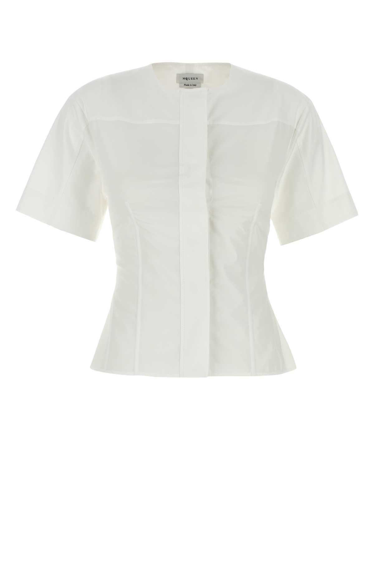 Alexander McQueen White Poplin Shirt Size XS / US 0-2 / IT 36-38 - 1 Thumbnail