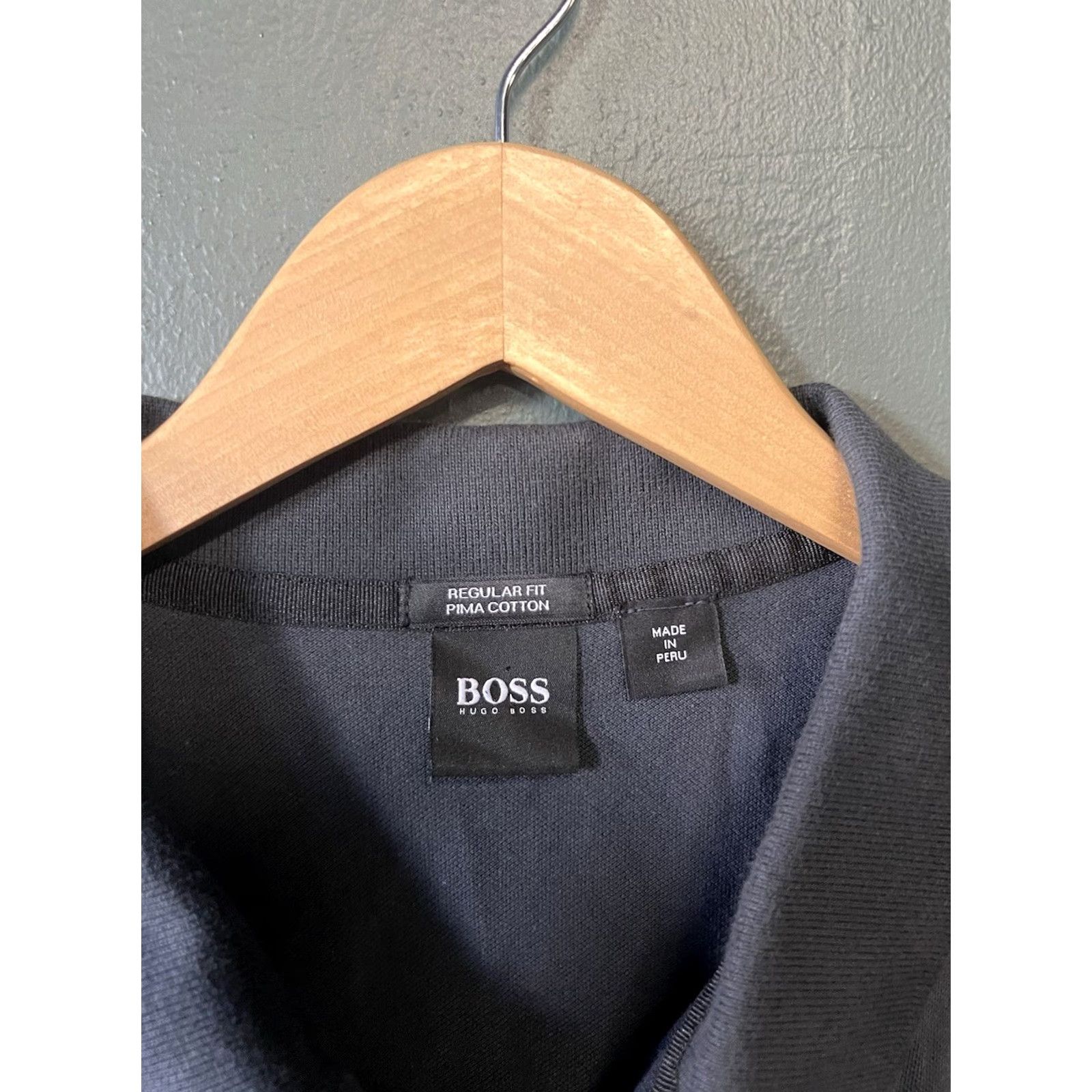 Hugo Boss HUGO BOSS Polo Shirt Mens Black Short Sleeve Size L Regular Fit Cotton Size US L / EU 52-54 / 3 - 3 Thumbnail