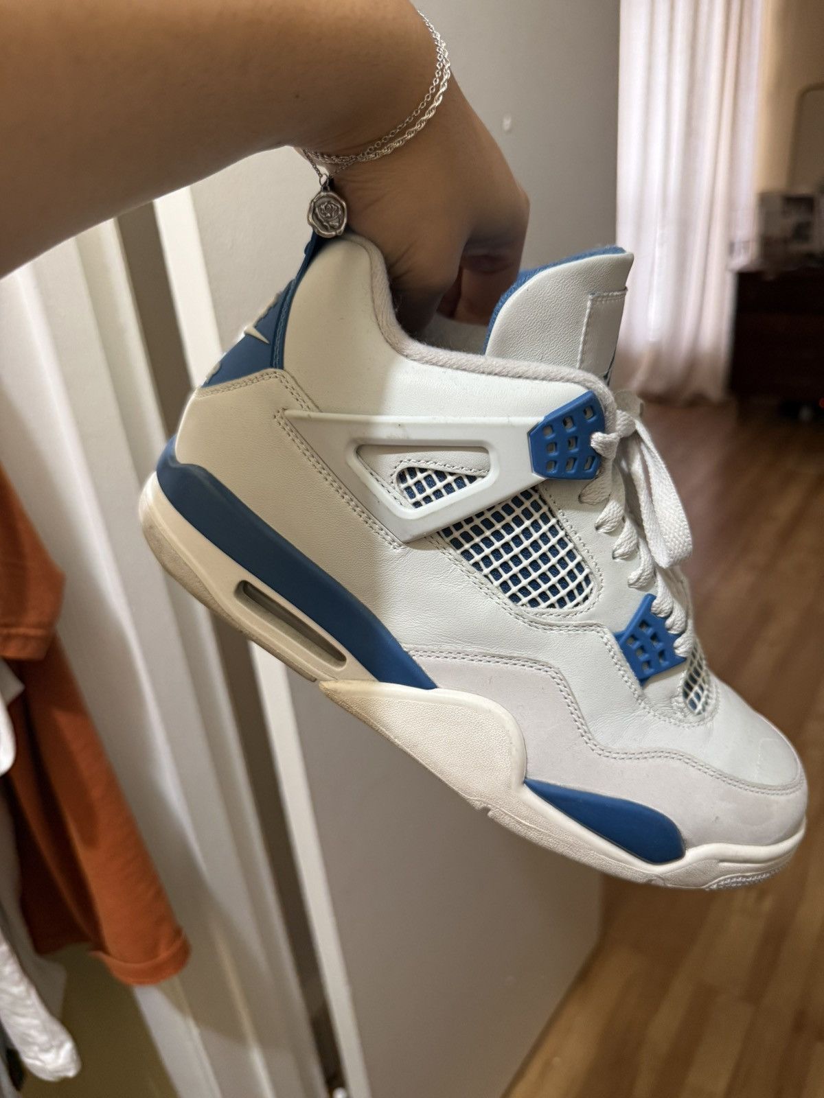 Nike Nike air jordan 4 retro military blue Size US 9.5 / EU 42-43 - 3 Thumbnail