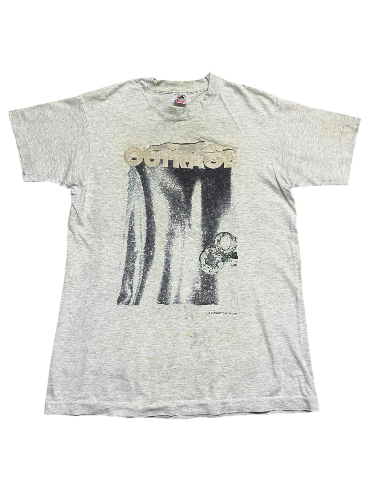 Band Tees Rare Vintage 1993 Outrage Spit Tour Distressed Band T-Shirt Size US L / EU 52-54 / 3 - 1 Thumbnail