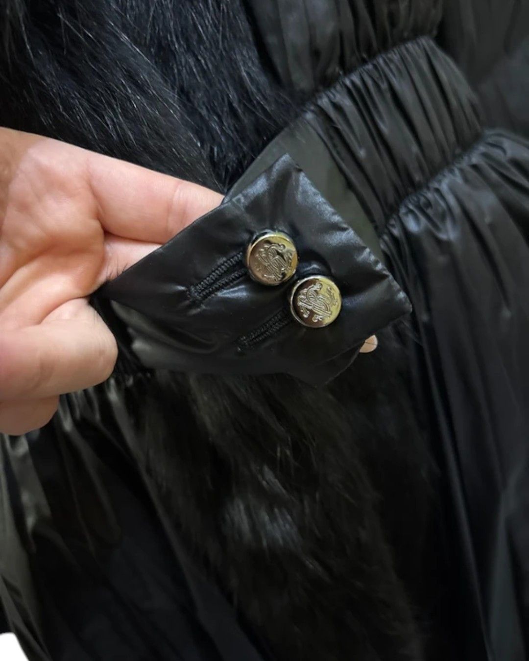 Roberto Cavalli BLACK FOX FUR PADDED COAT JACKET Size M / US 6-8 / IT 42-44 - 4 Thumbnail