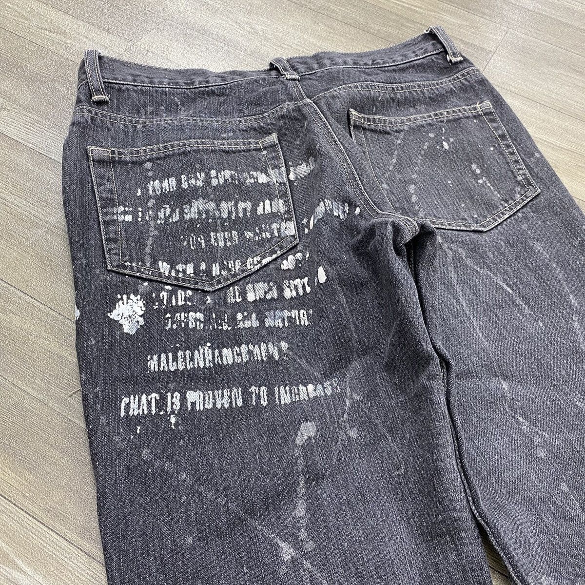 Other 2000s Ba-tsu Studio Distressed Cross Punk Flared Jeans Size US 30 / EU 46 - 14 Thumbnail