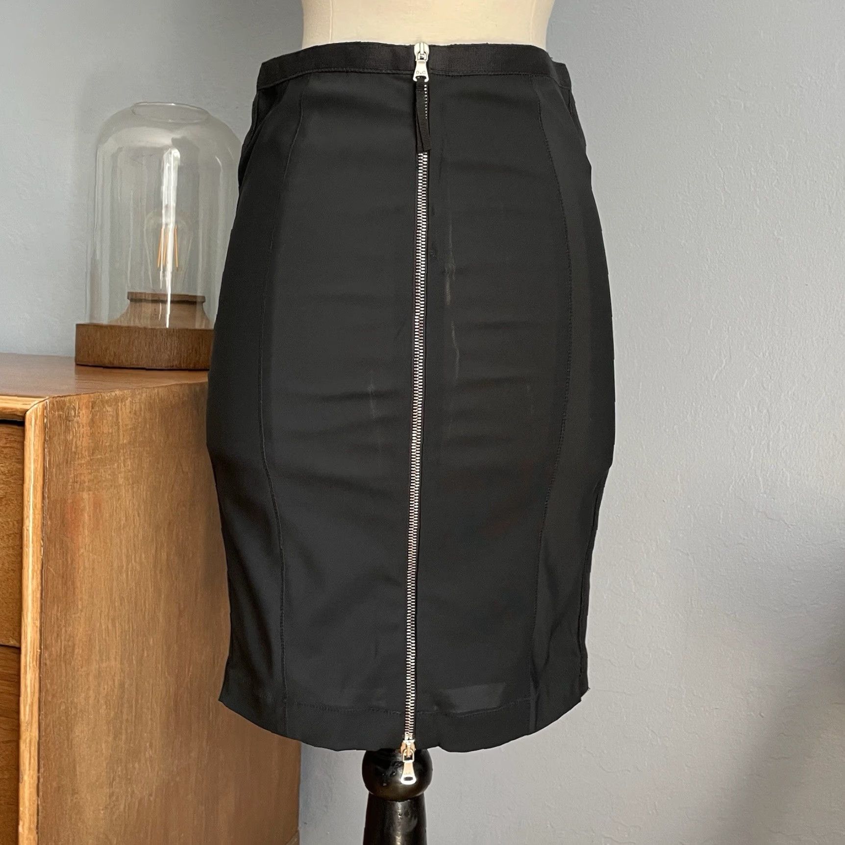Dolce & Gabbana VINTAGE Dolce&Gabbana Grey Black Ruched Top Skirt Set 2 Piece Women Size S 38/40 Bodycon Y2K Size S / US 4 / IT 40 - 4 Thumbnail