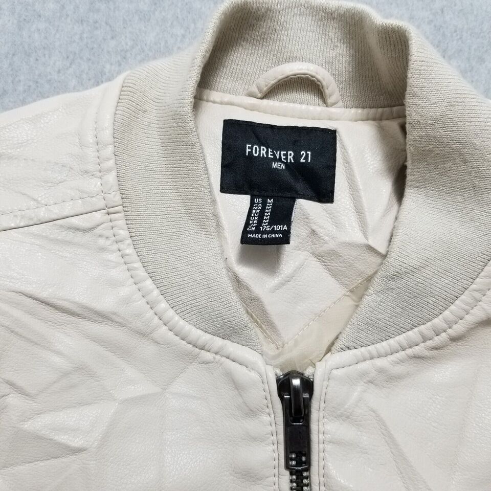 Forever 21 Forever 21 Jacket Mens Medium Zip Polyurethane Faux Leather Size US M / EU 48-50 / 2 - 6 Thumbnail