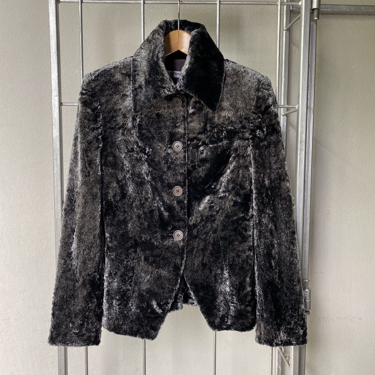 Emporio Armani EMPORIO ARMANI Black Faux Fur Blazer Size XS / US 0-2 / IT 36-38 - 10 Thumbnail