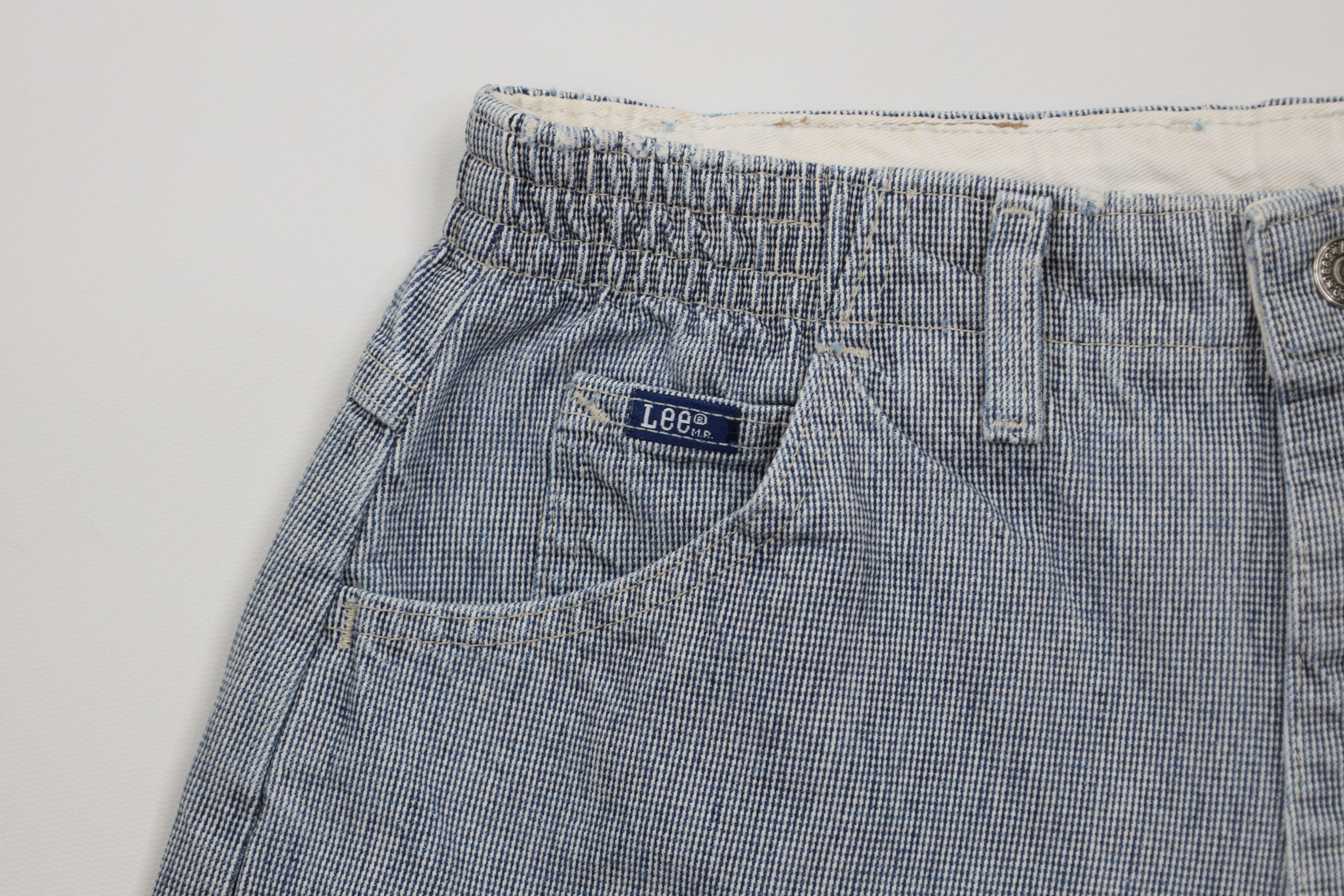 Lee × Vintage Vintage 90s Lee Striped Denim Jean Shorts Jorts USA Size 34" / US 12 / IT 48 - 5 Thumbnail